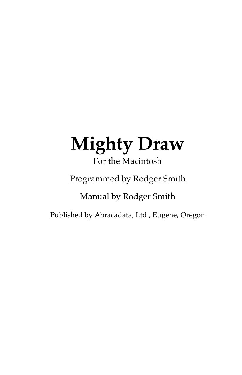Mighty Draw Manual
