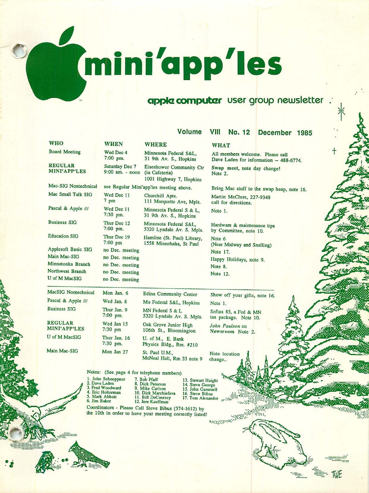 Mini'app'les Newsletter — December 1985