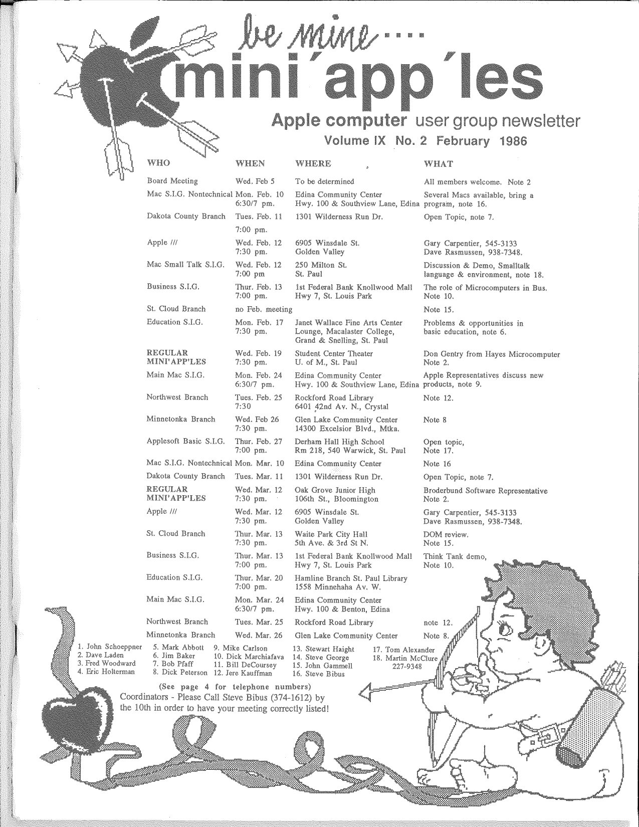 Mini'app'les Newsletter — February 1986