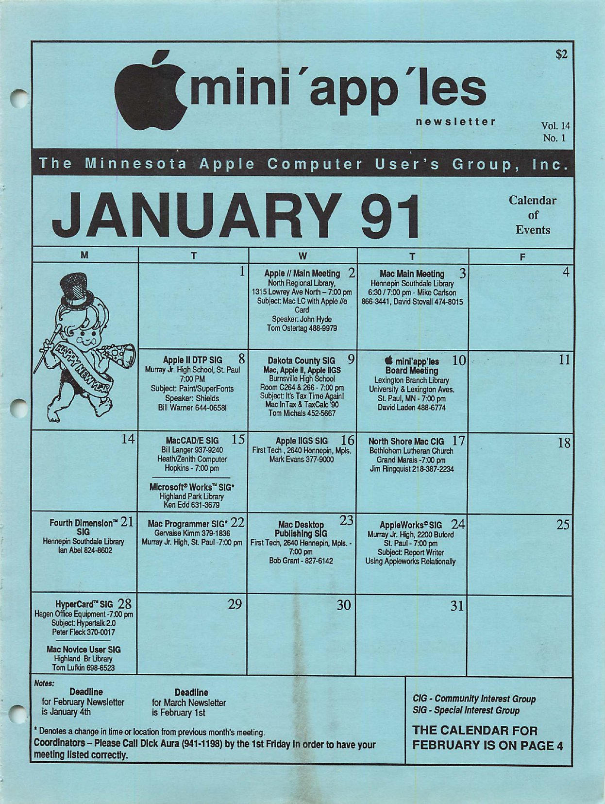 Mini'app'les Newsletter — January 1991