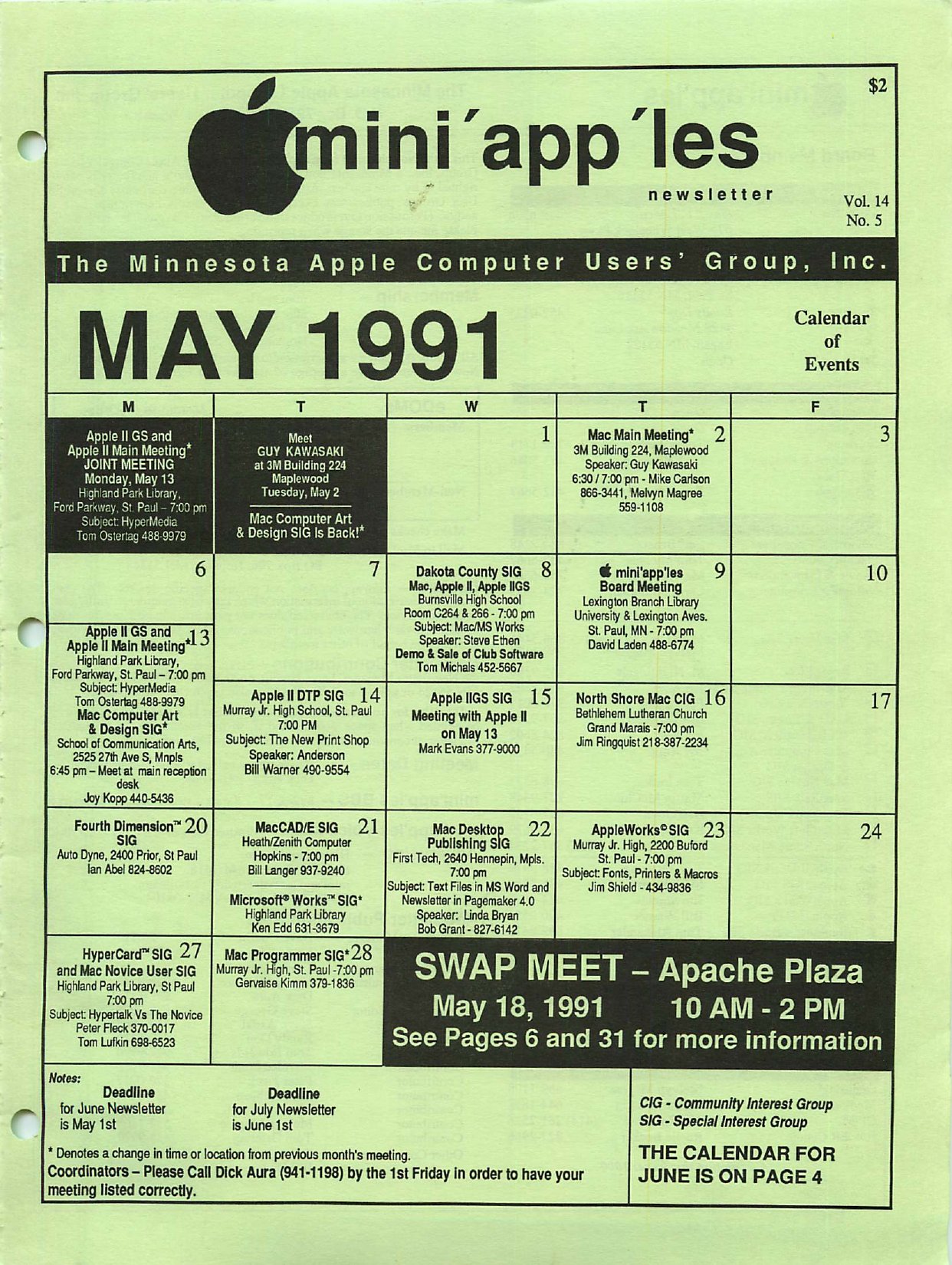 Mini'app'les Newsletter — May 1991