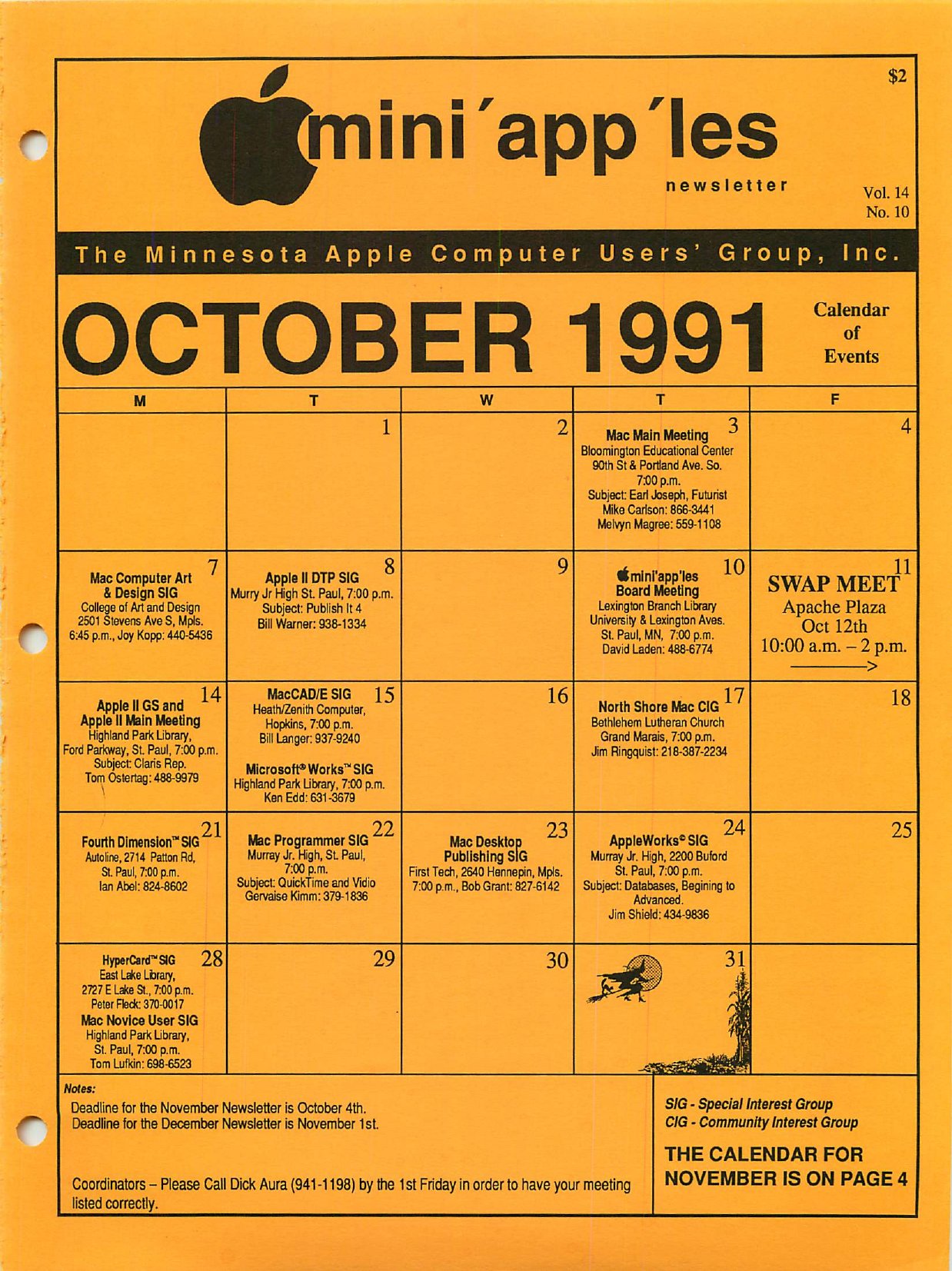 Mini'app'les Newsletter — October 1991