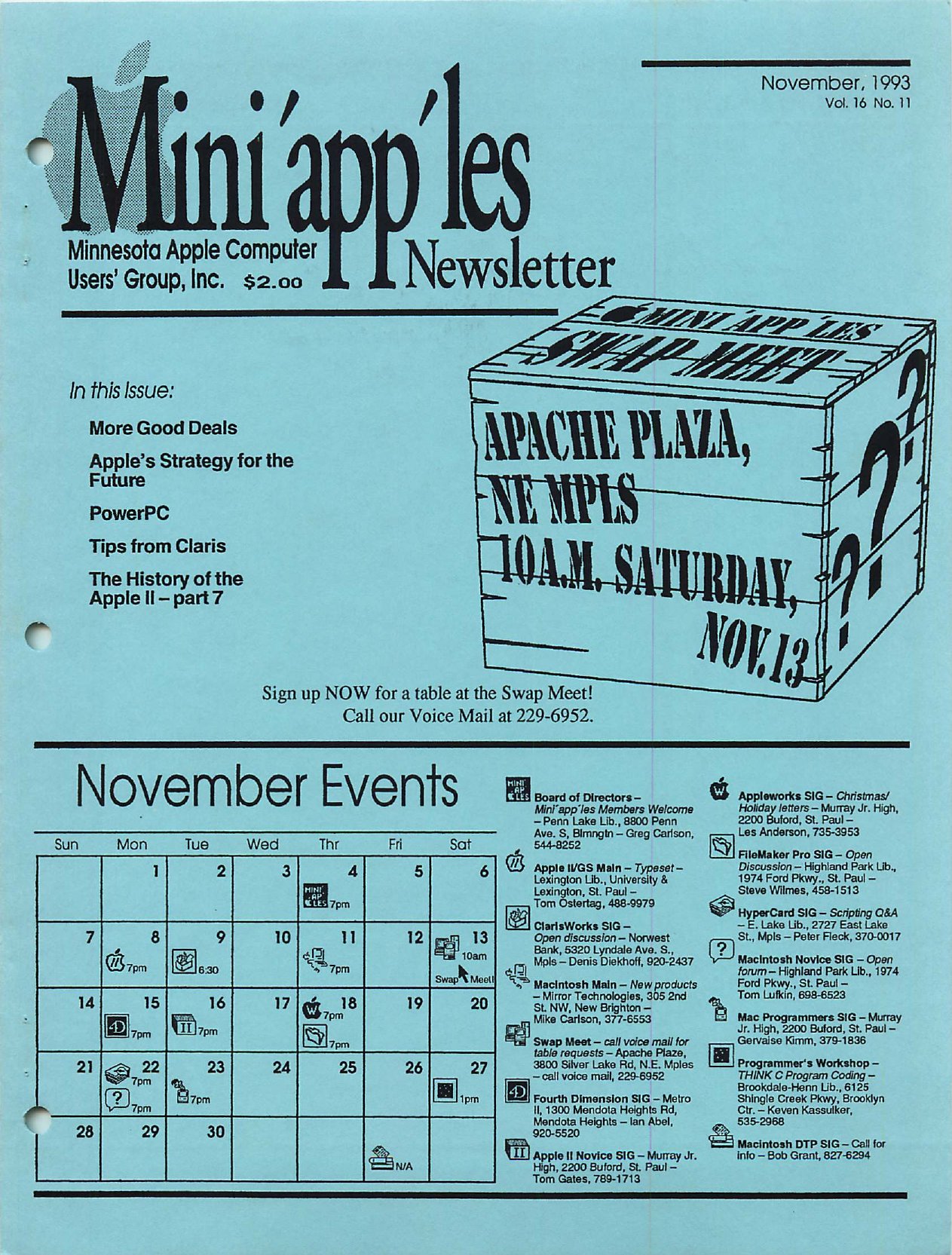 Mini'app'les Newsletter — November 1993