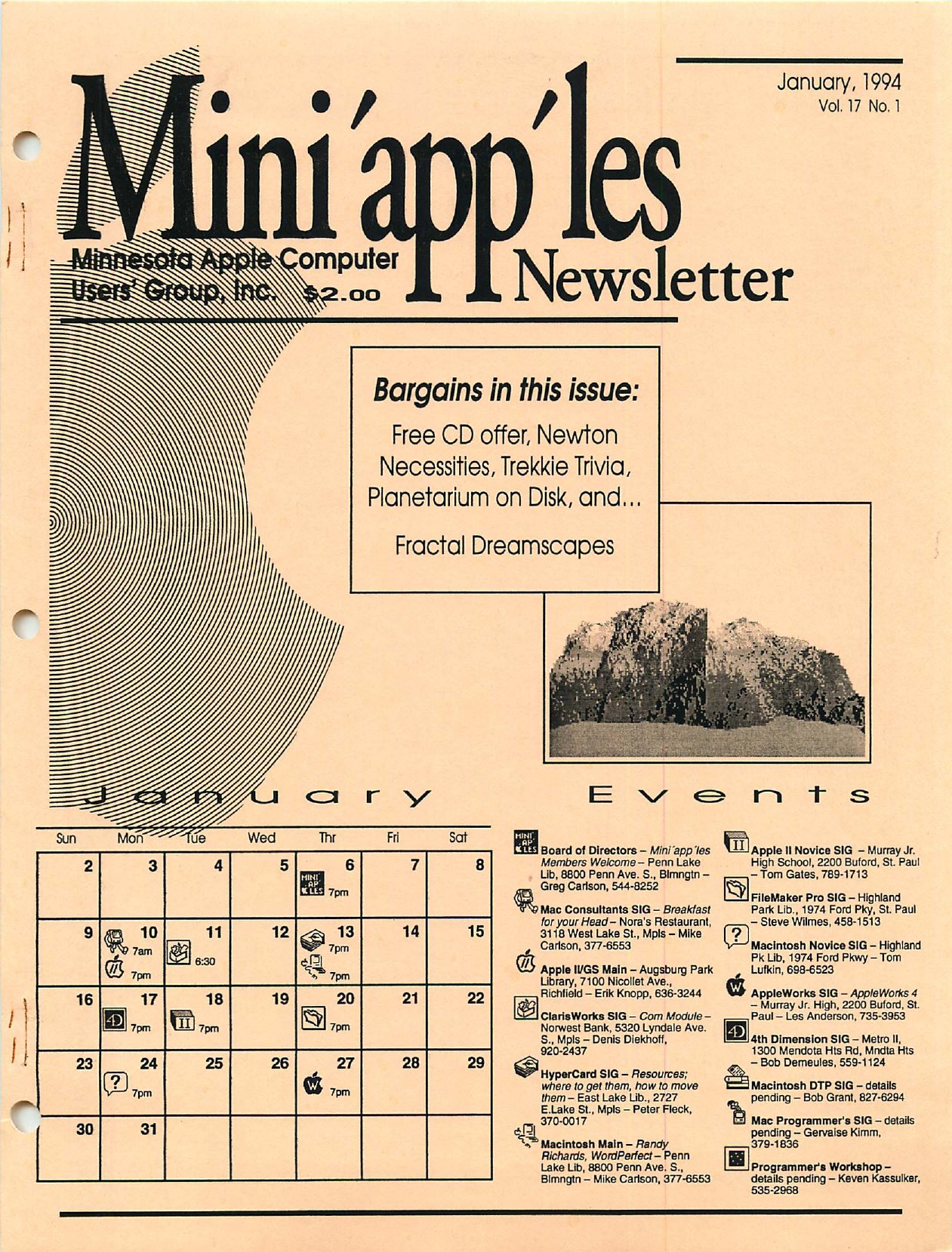 Mini'app'les Newsletter — January 1994