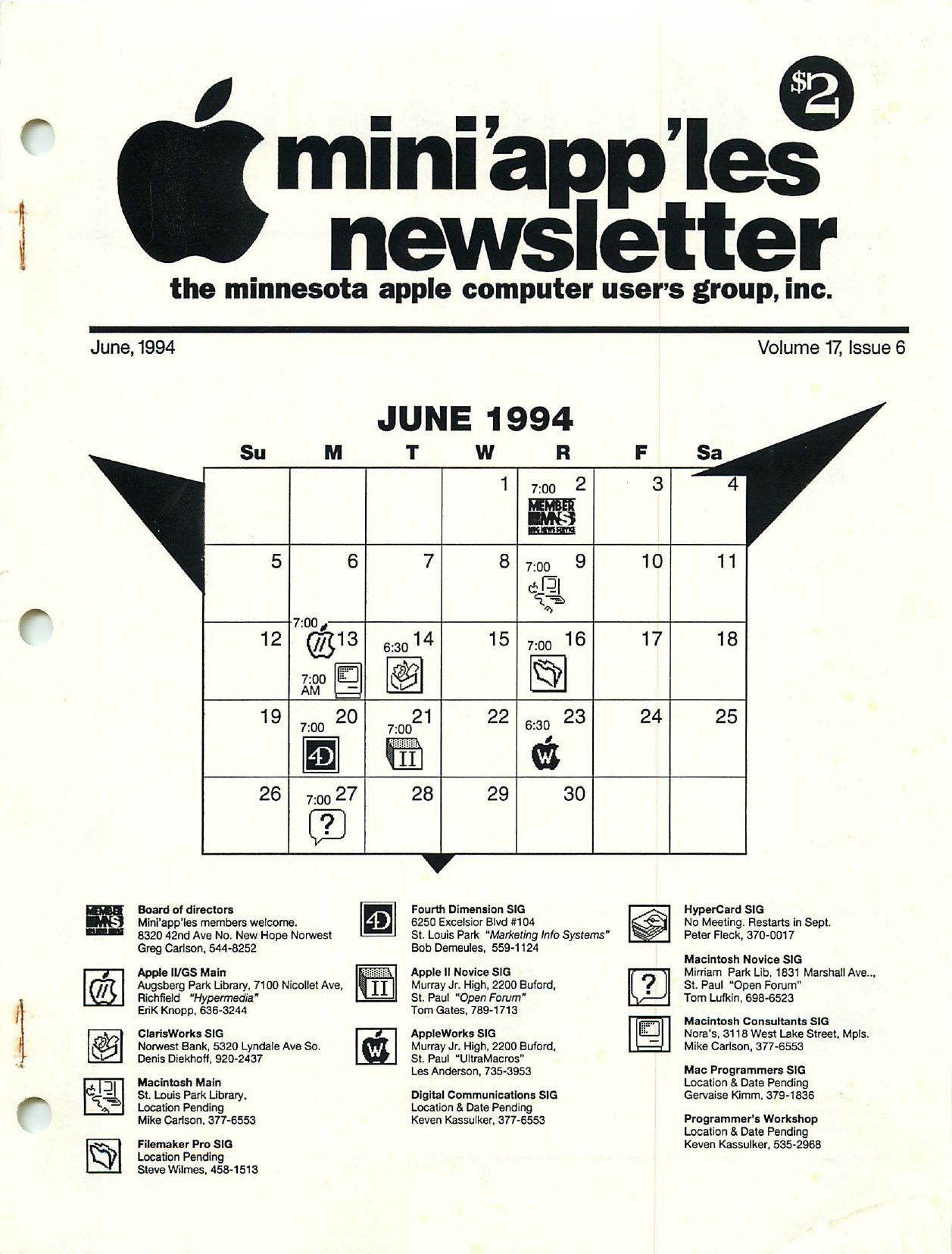 Mini'app'les Newsletter — June 1994
