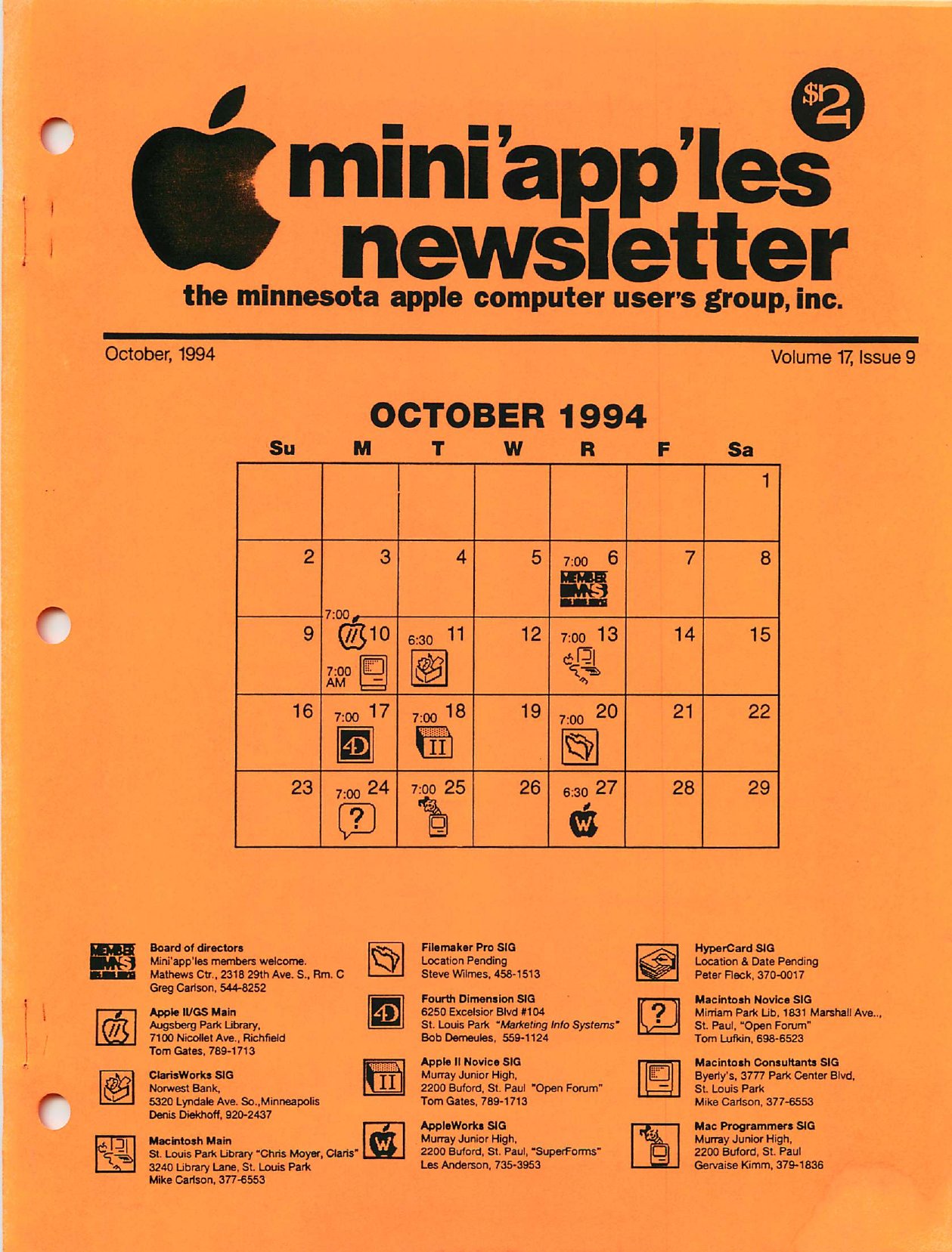 Mini'app'les Newsletter — October 1994