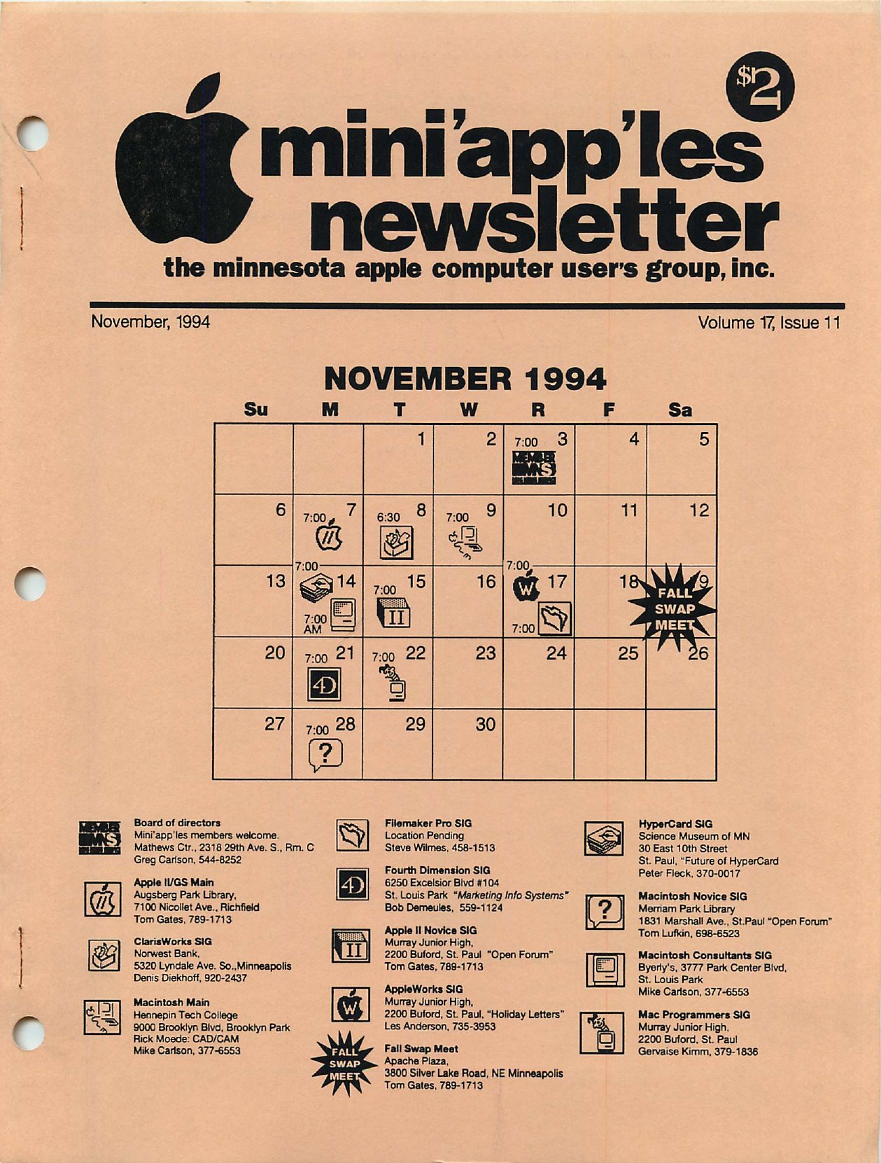Mini'app'les Newsletter — November 1994