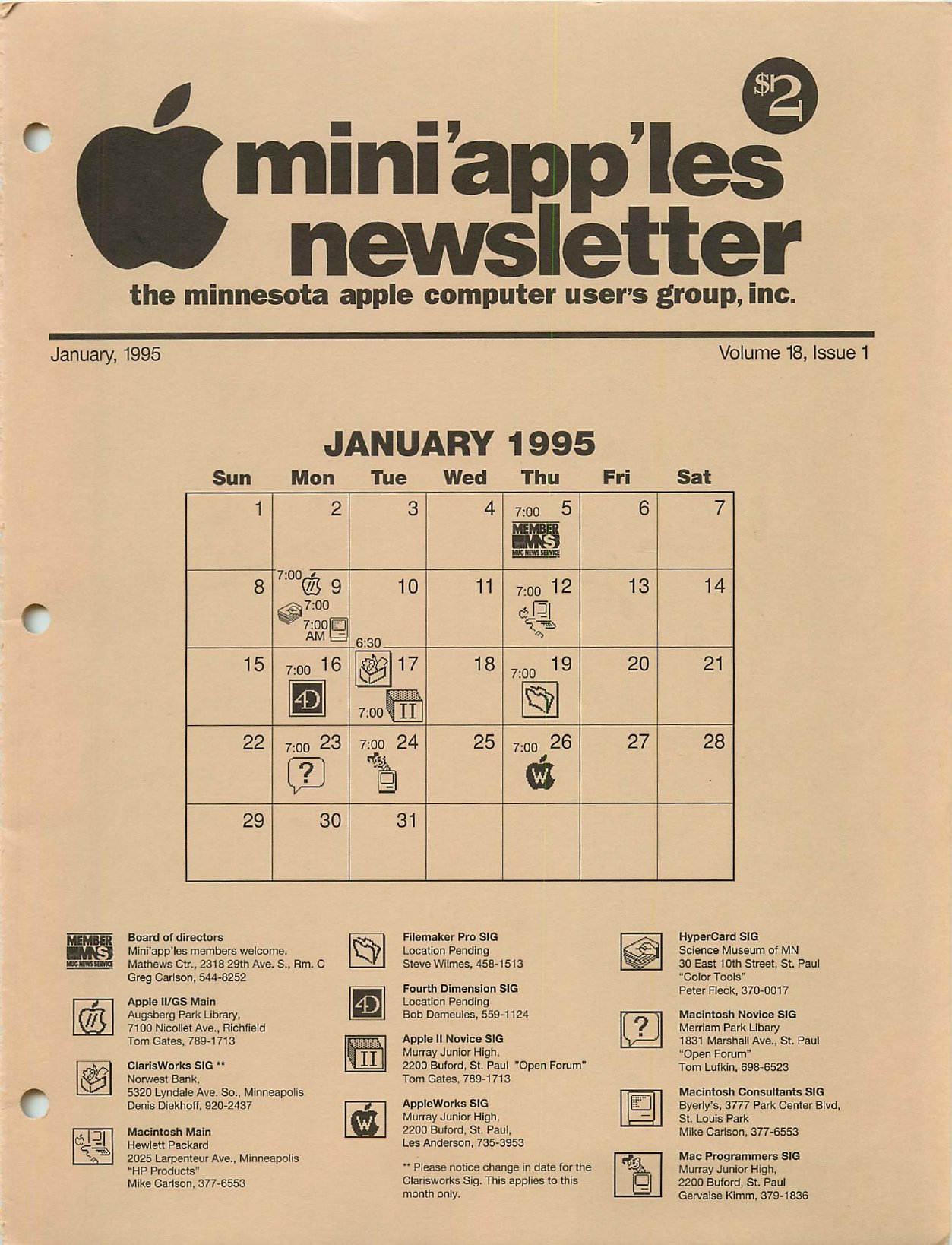 Mini'app'les Newsletter — January 1995