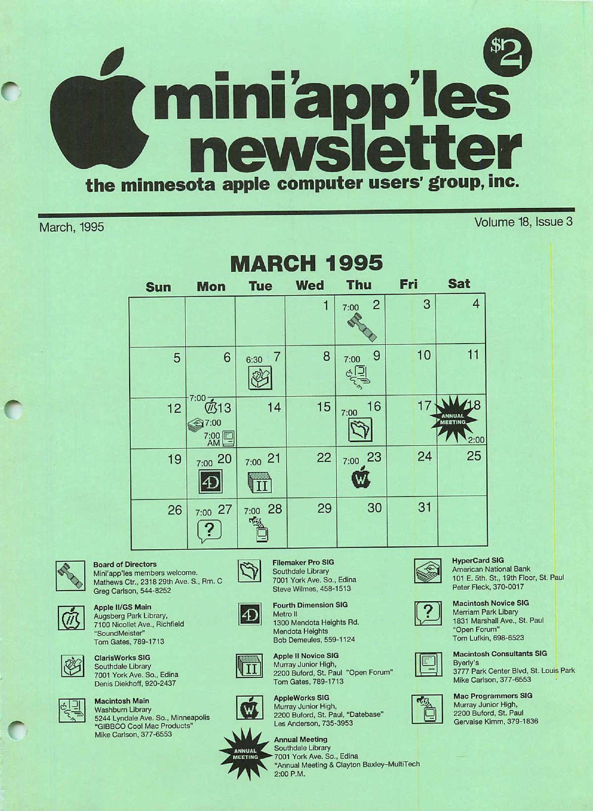Mini'app'les Newsletter — March 1995