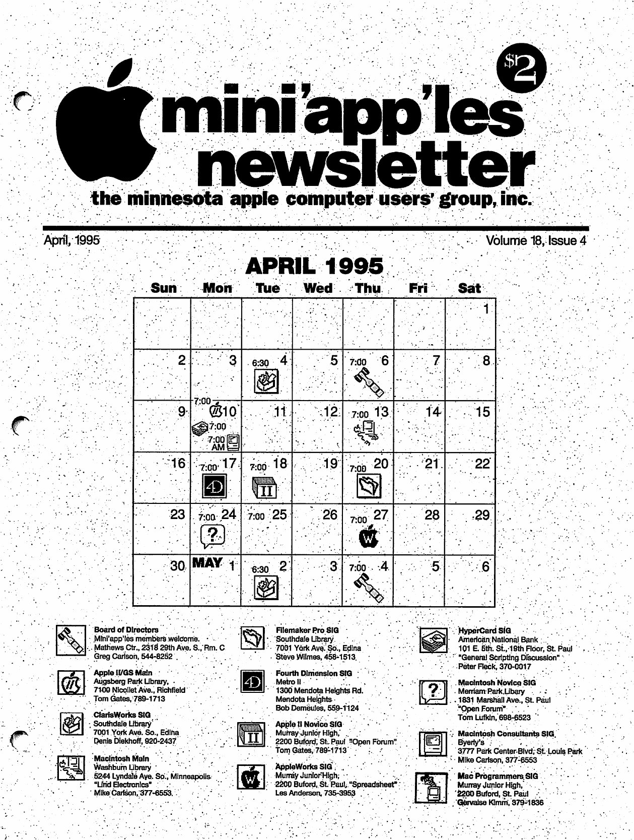 Mini'app'les Newsletter — April 1995