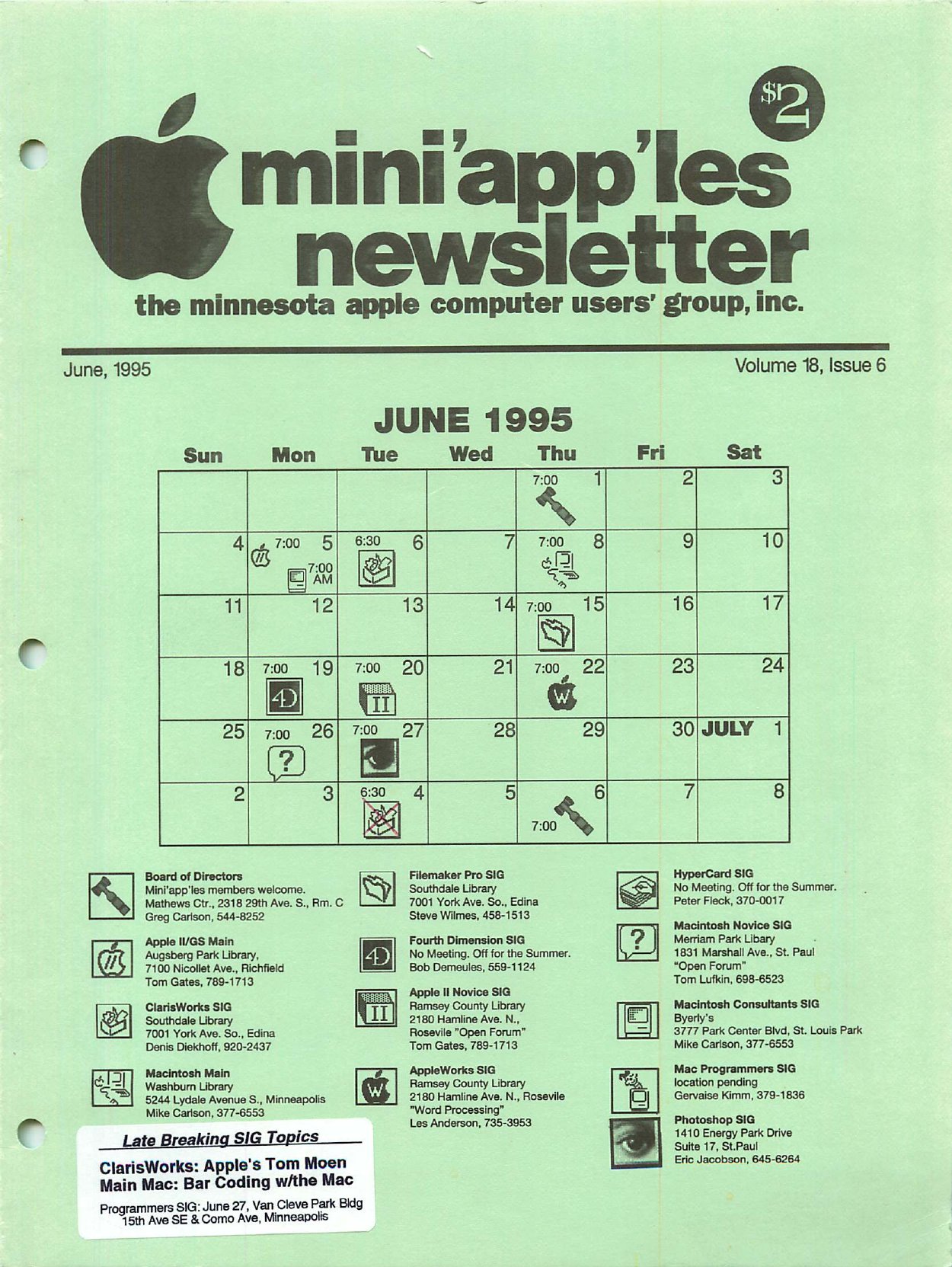 Mini'app'les Newsletter — June 1995
