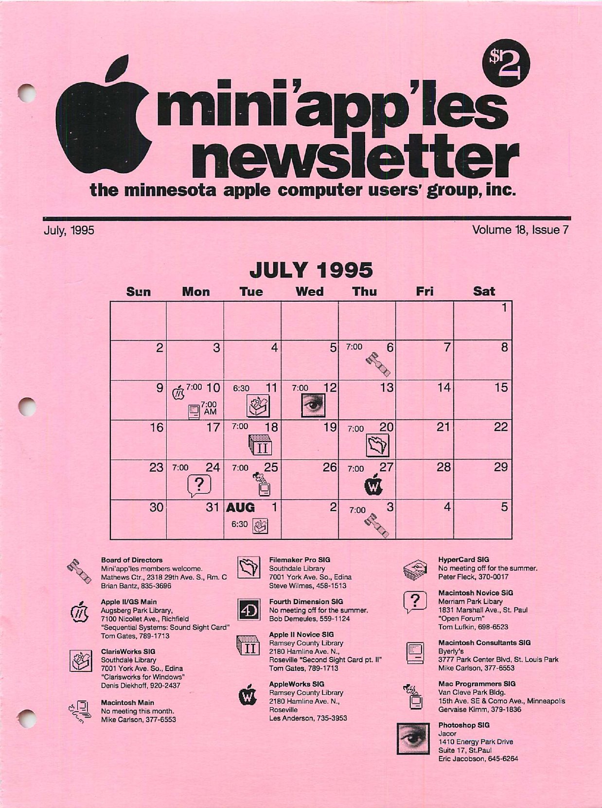 Mini'app'les Newsletter — July 1995