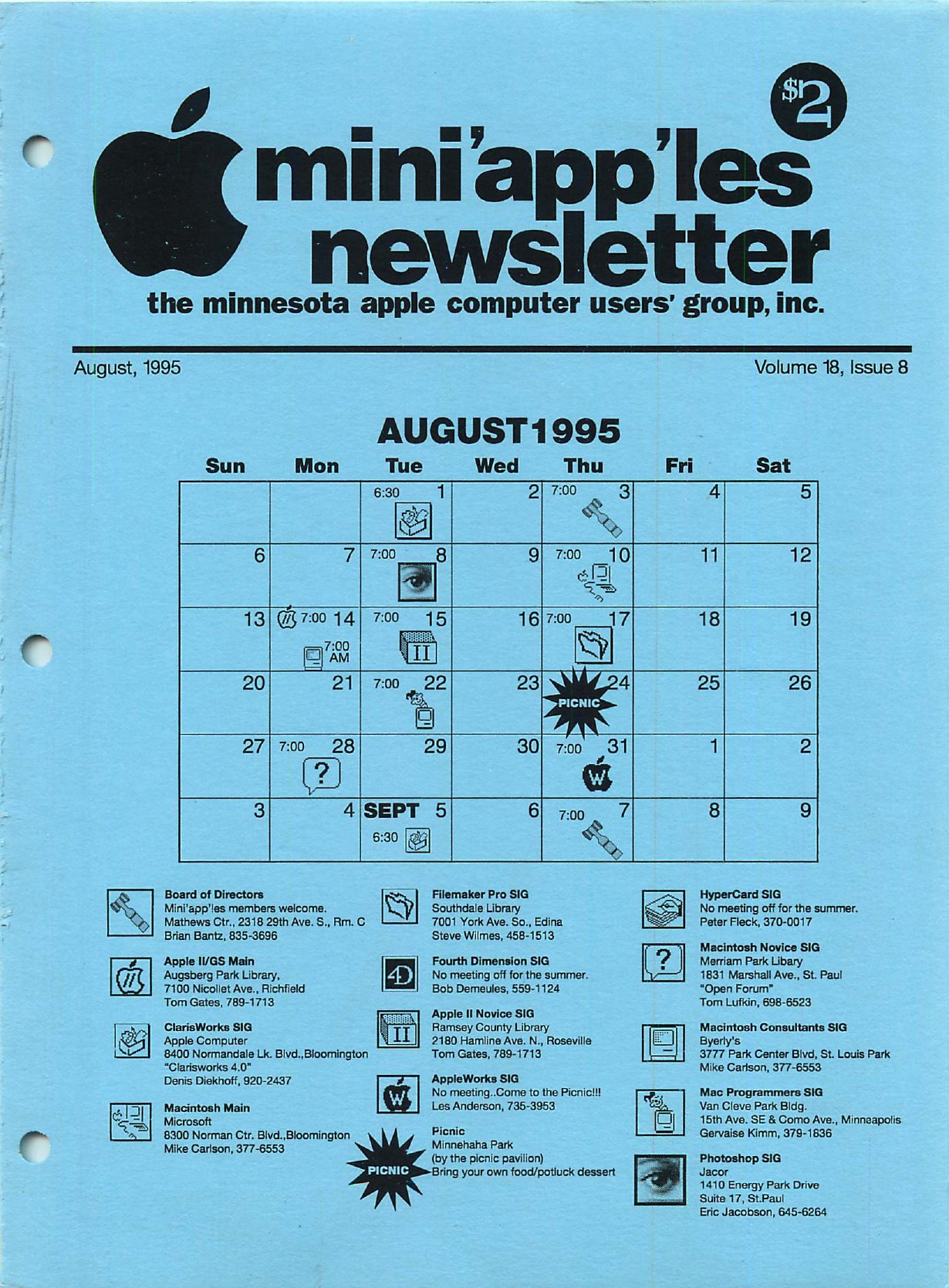 Mini'app'les Newsletter — August 1995