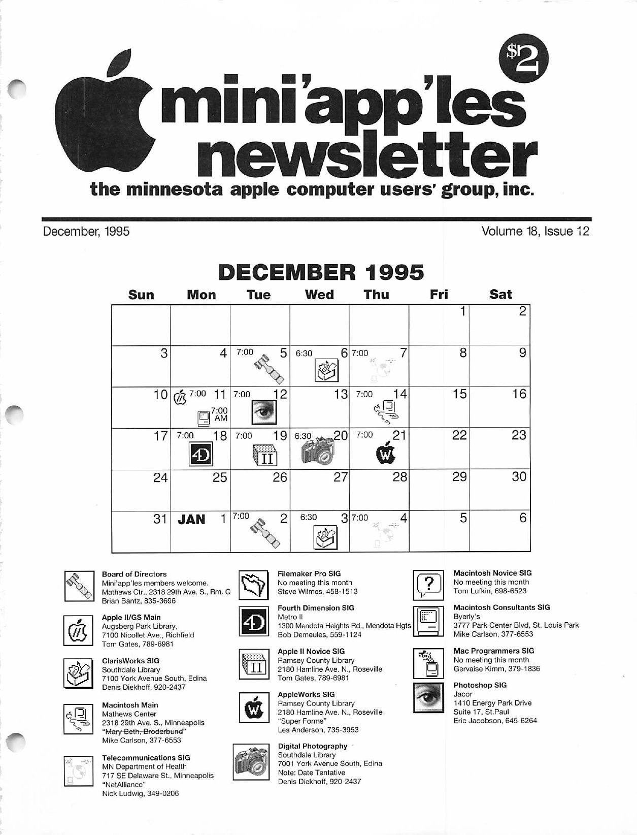 Mini'app'les Newsletter — December 1995