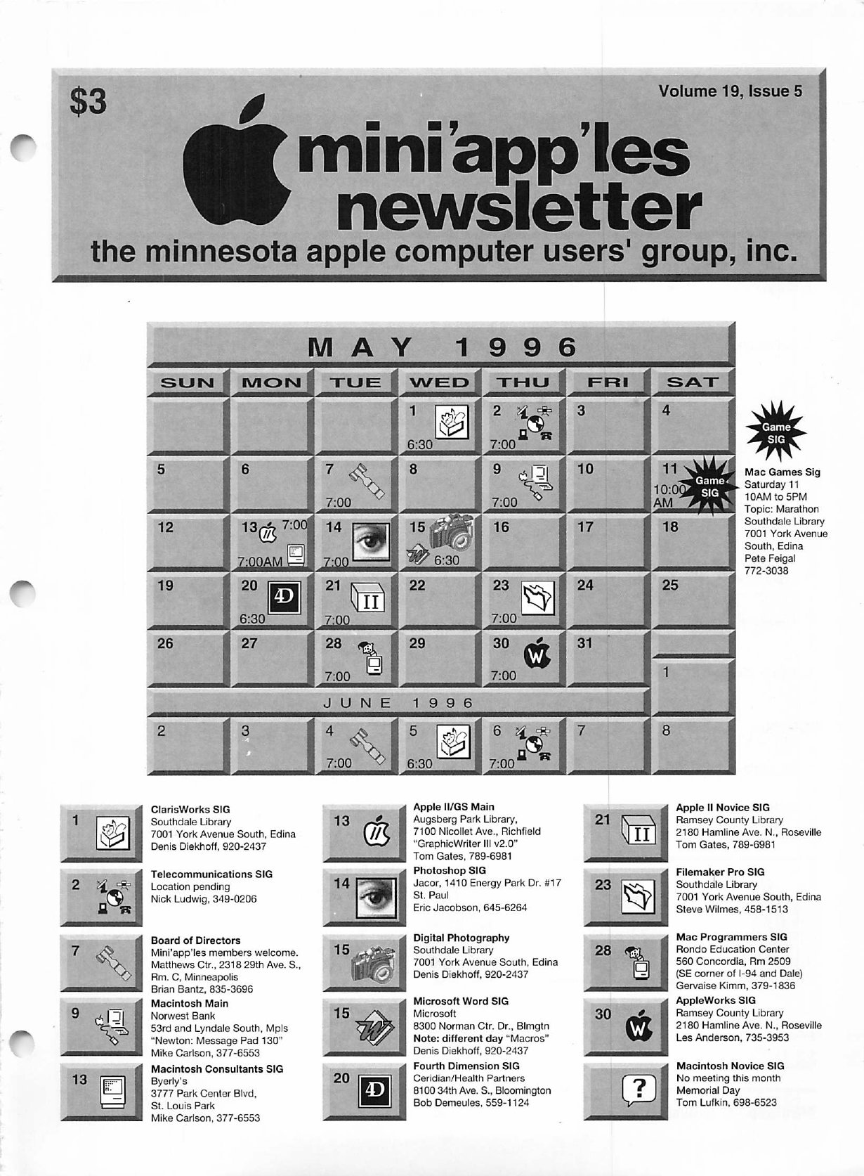 Mini'app'les Newsletter — May 1996