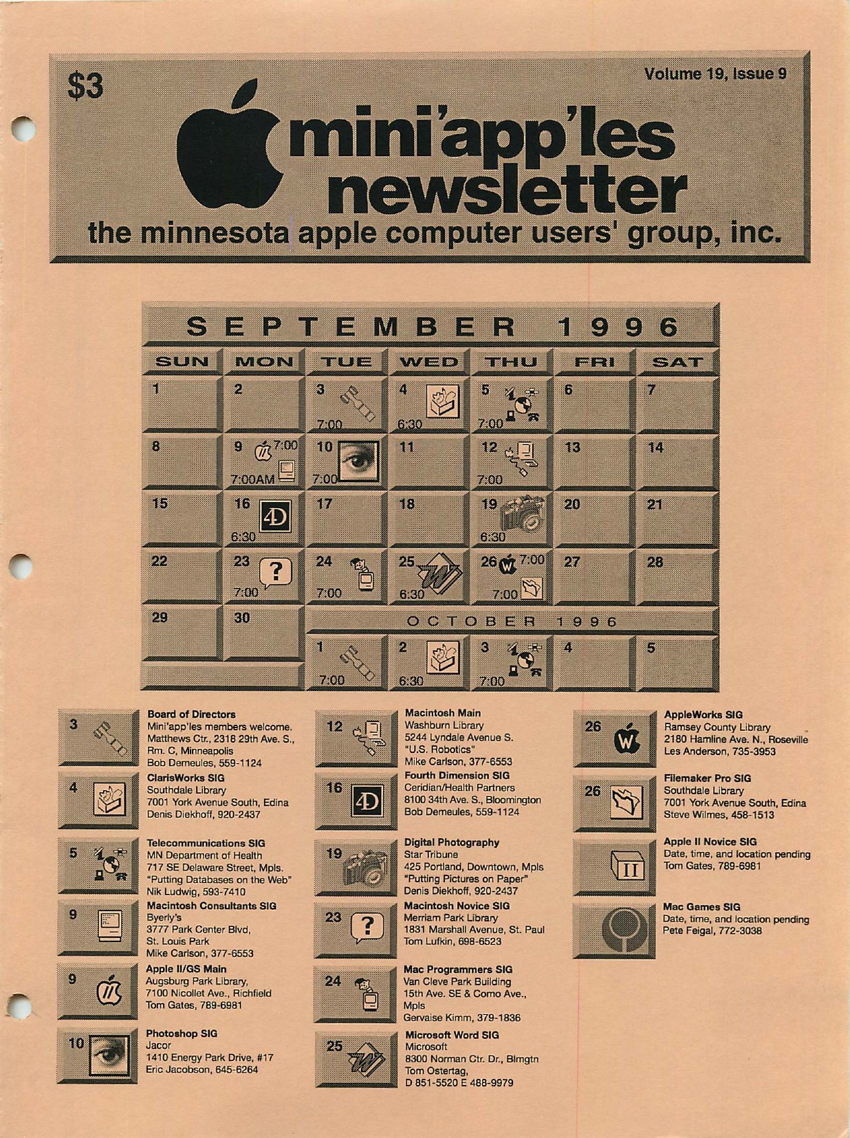 Mini'app'les Newsletter — September 1996
