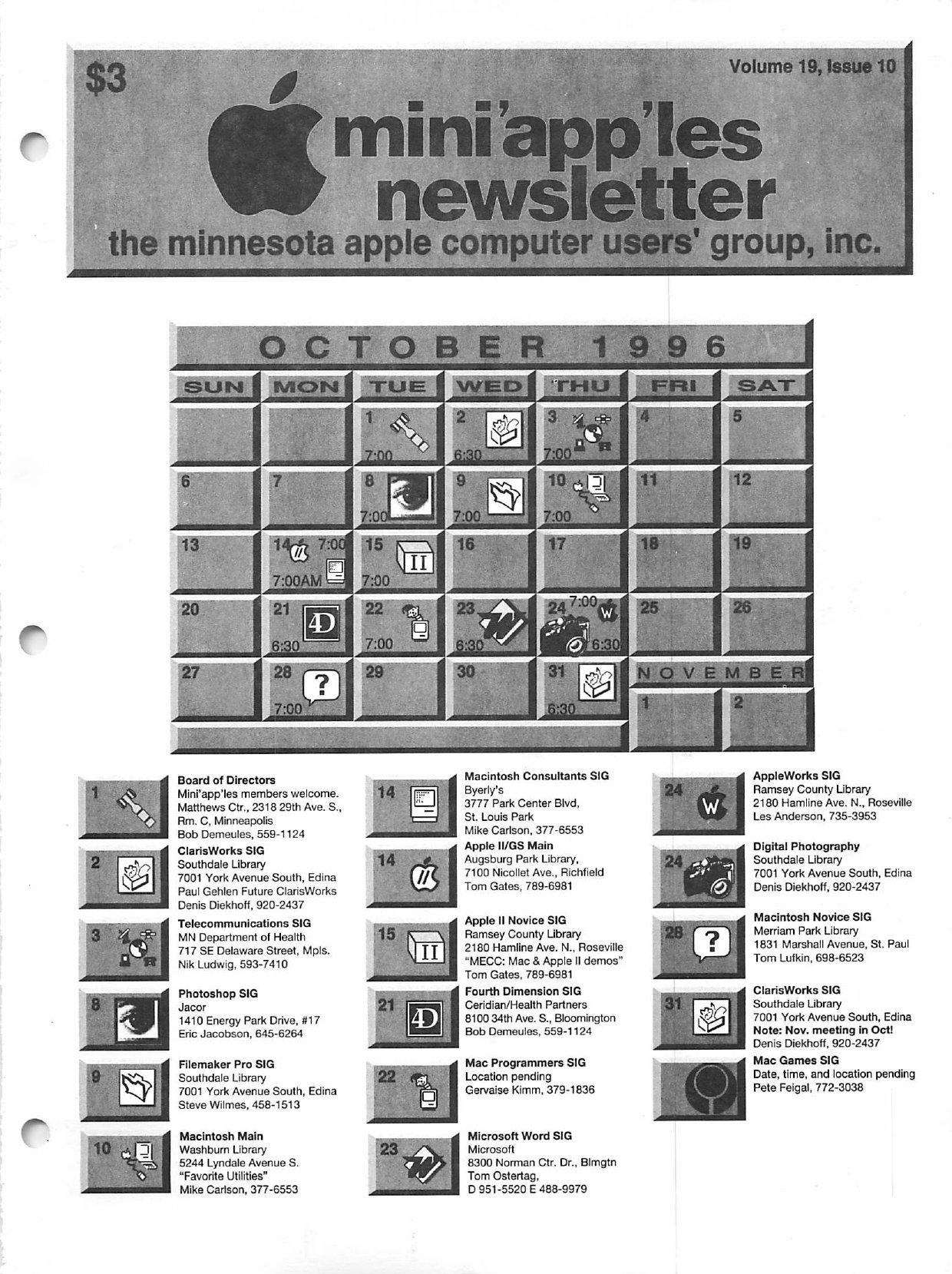 Mini'app'les Newsletter — October 1996