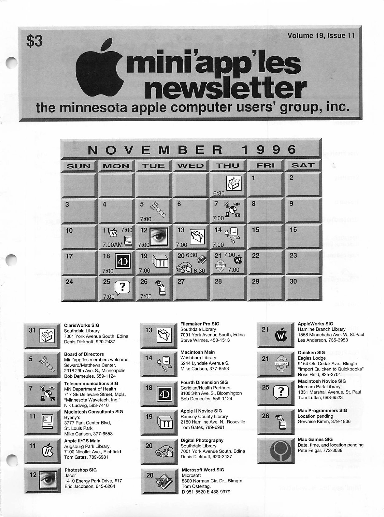 Mini'app'les Newsletter — November 1996