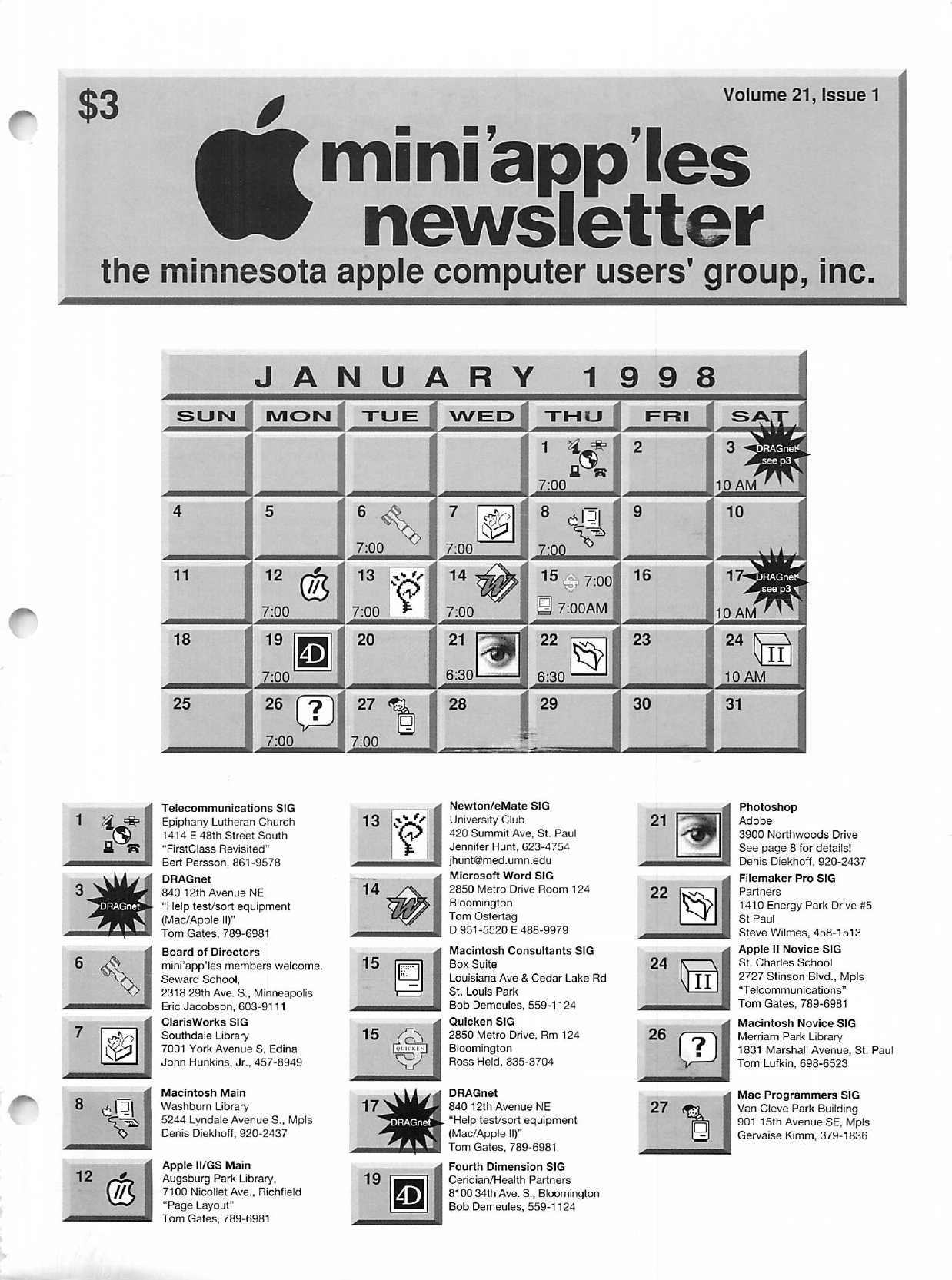 Mini'app'les Newsletter — January 1998
