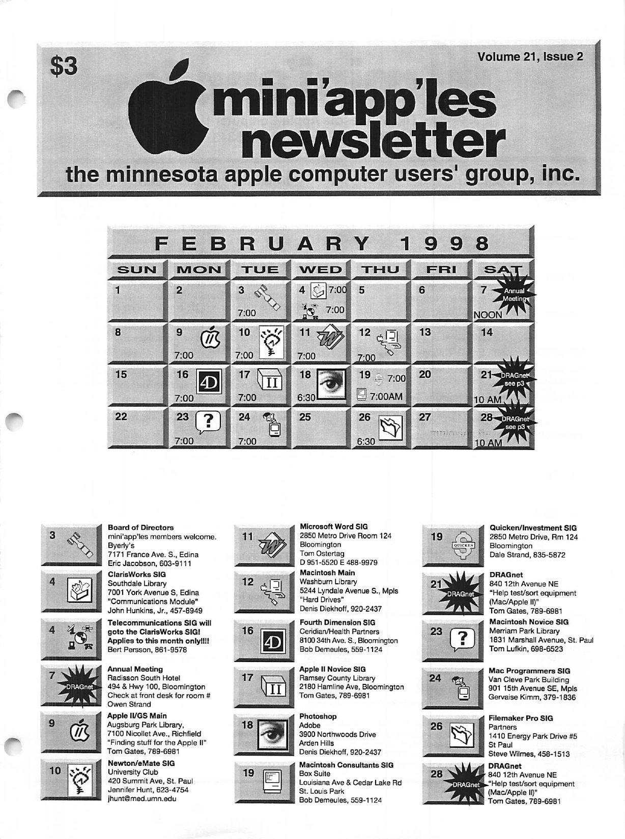 Mini'app'les Newsletter — February 1998