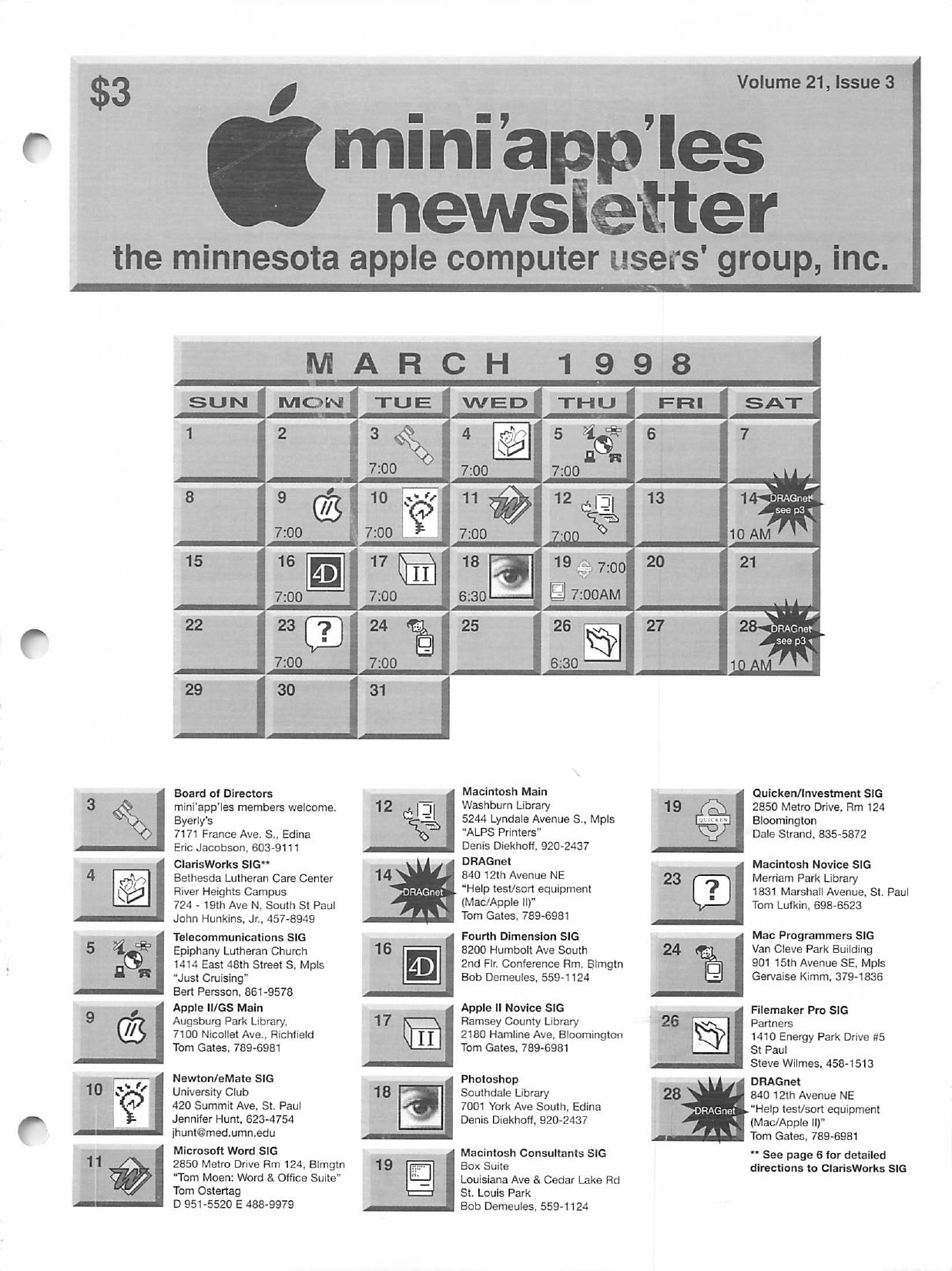 Mini'app'les Newsletter — March 1998