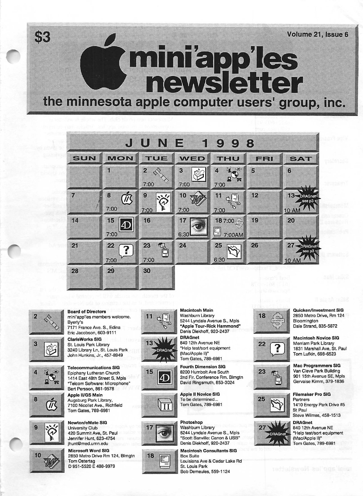 Mini'app'les Newsletter — June 1998
