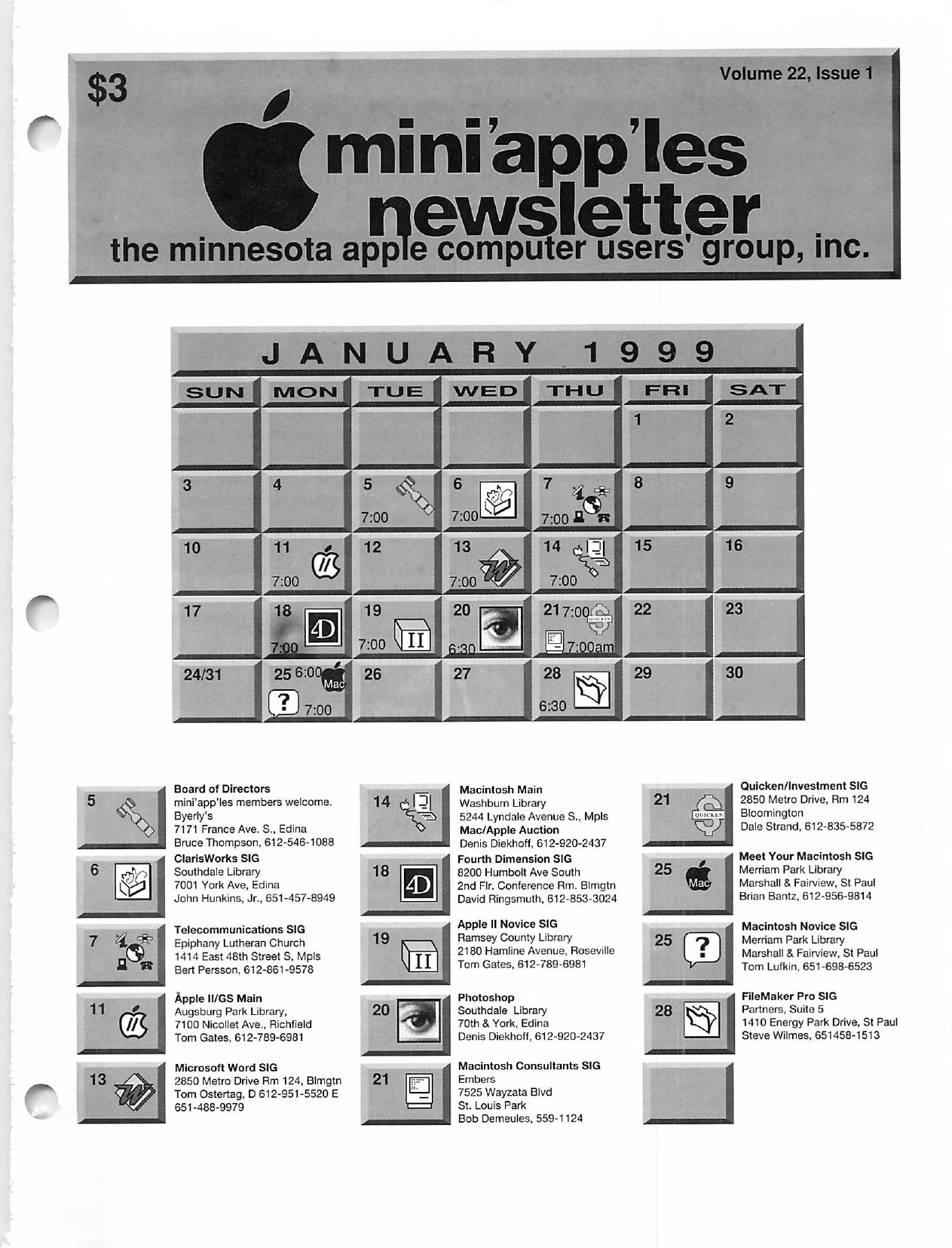Mini'app'les Newsletter — January 1999