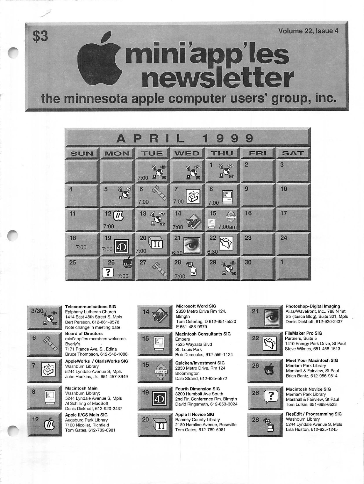 Mini'app'les Newsletter — April 1999