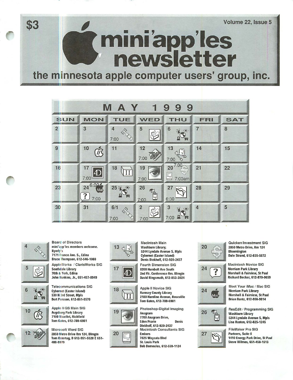 Mini'app'les Newsletter — May 1999
