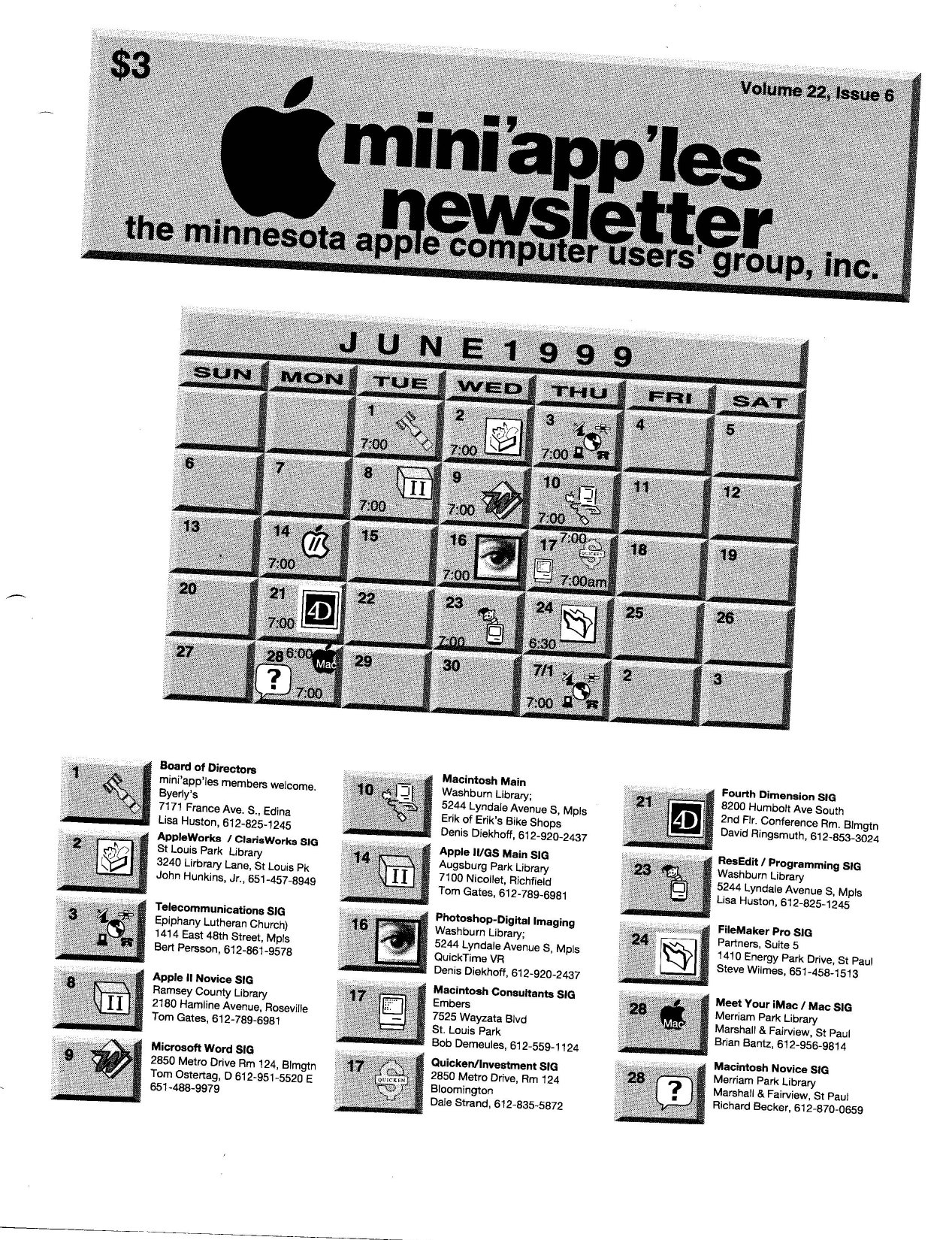 Mini'app'les Newsletter — June 1999