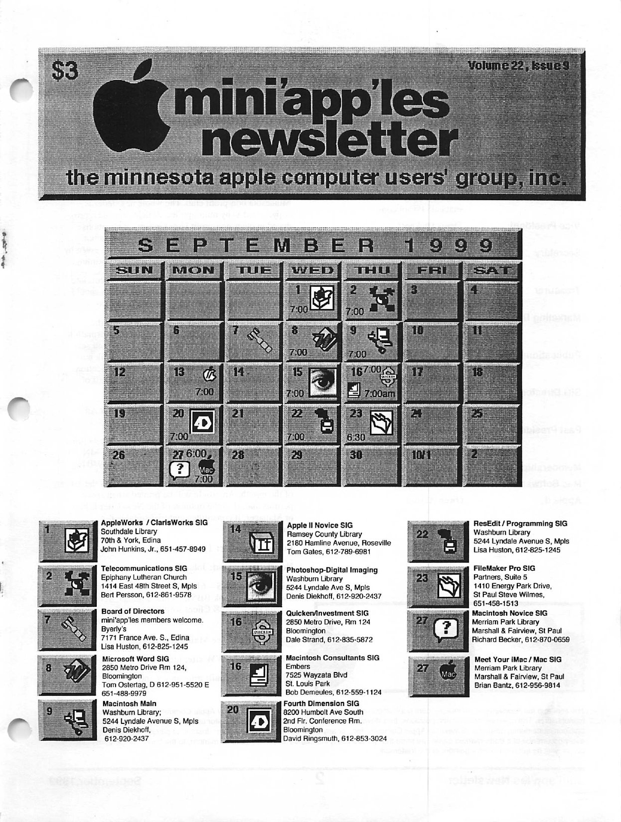 Mini'app'les Newsletter — September 1999