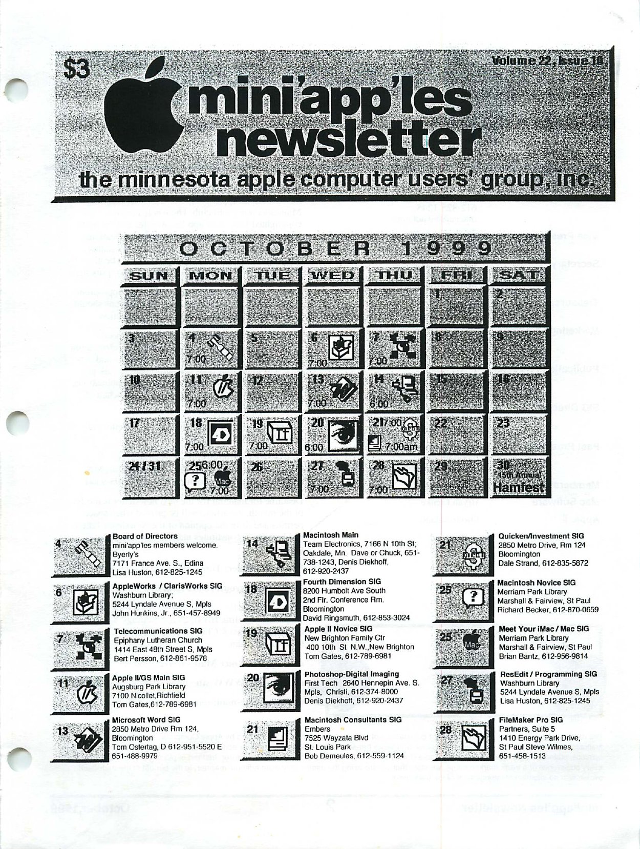 Mini'app'les Newsletter — October 1999