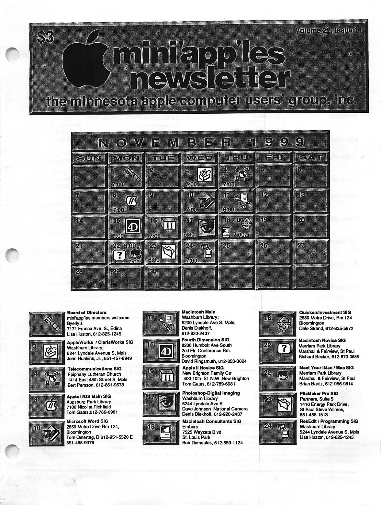 Mini'app'les Newsletter — November 1999