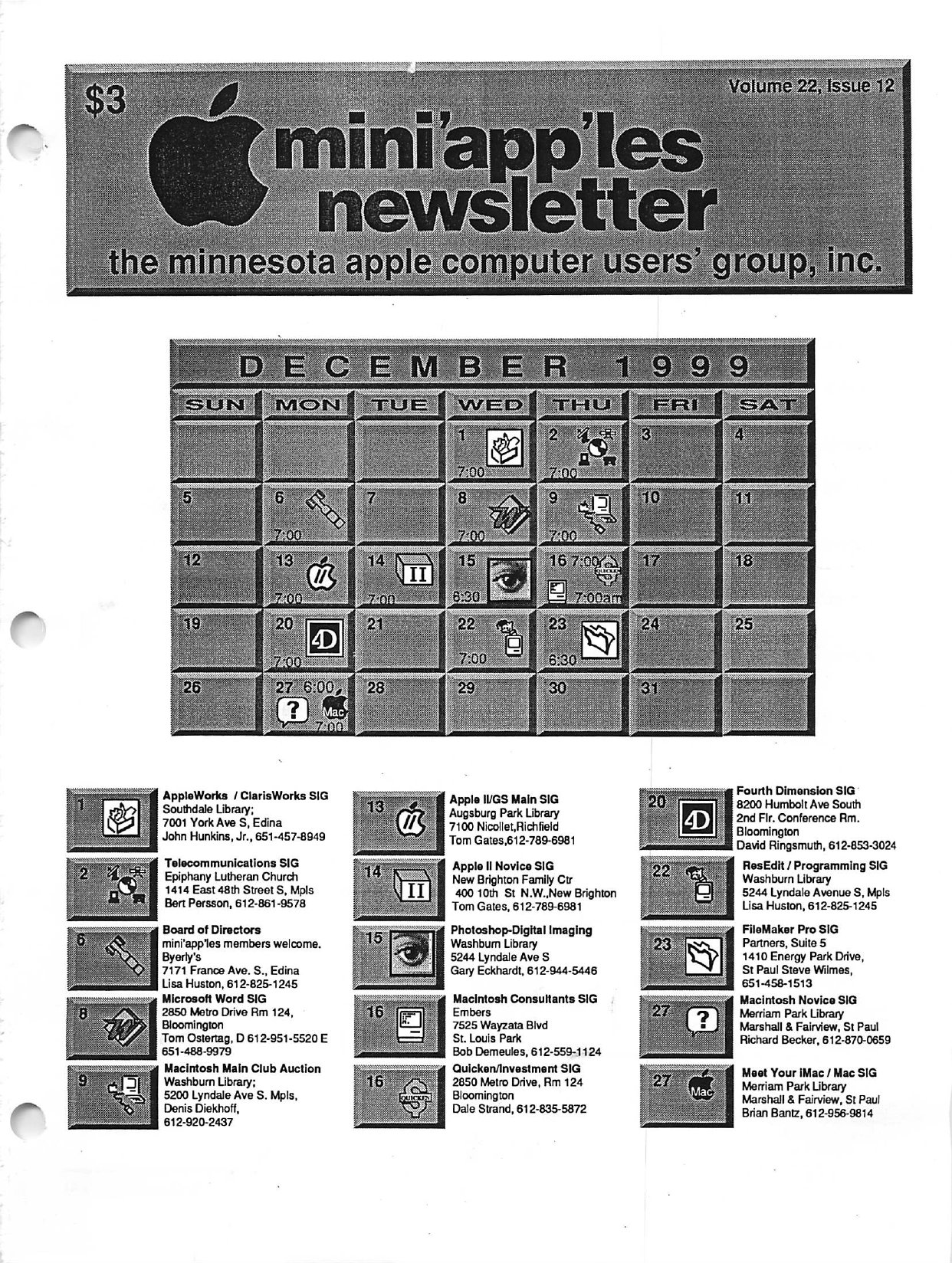 Mini'app'les Newsletter — December 1999