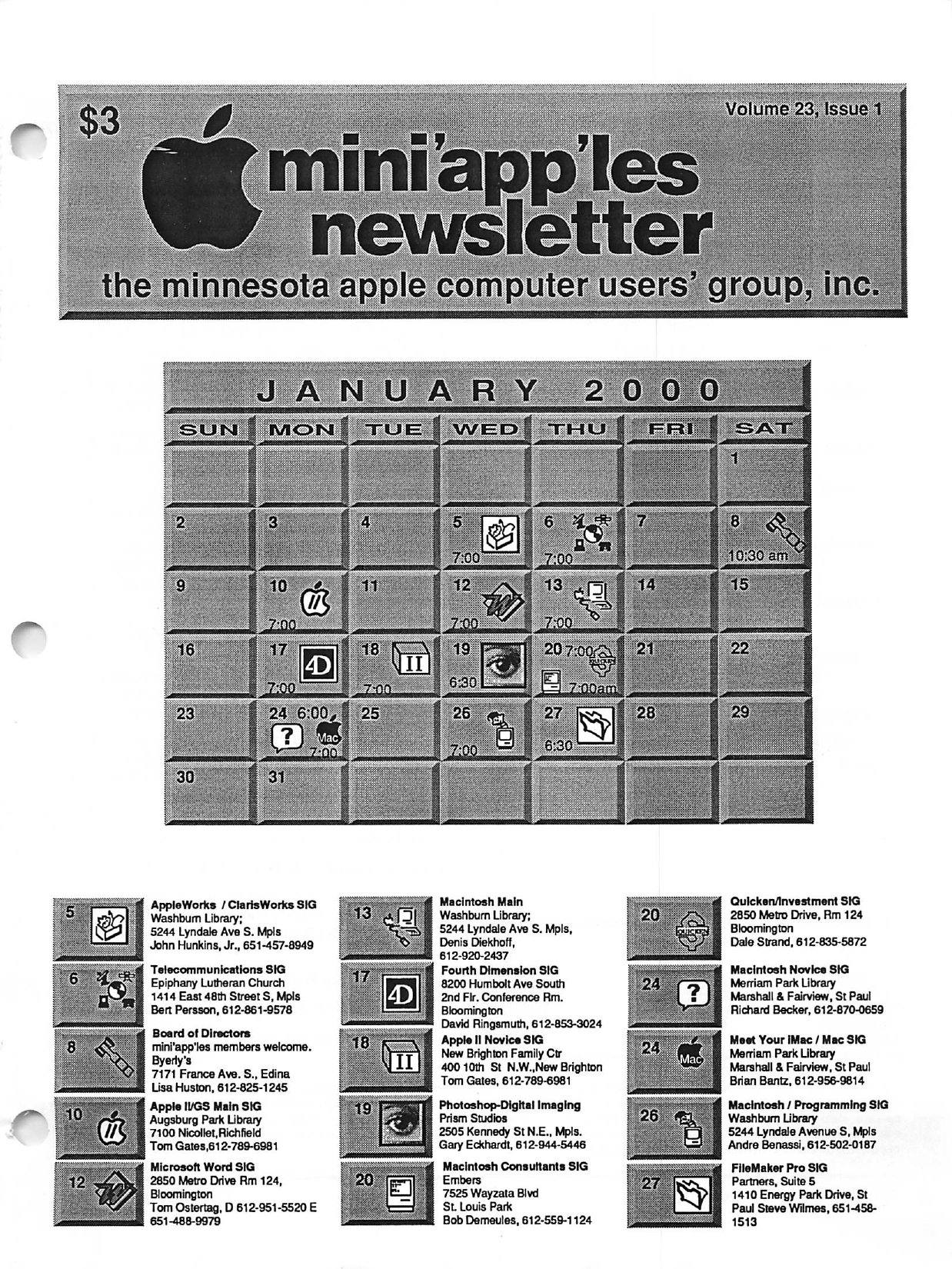Mini'app'les Newsletter — January 2000