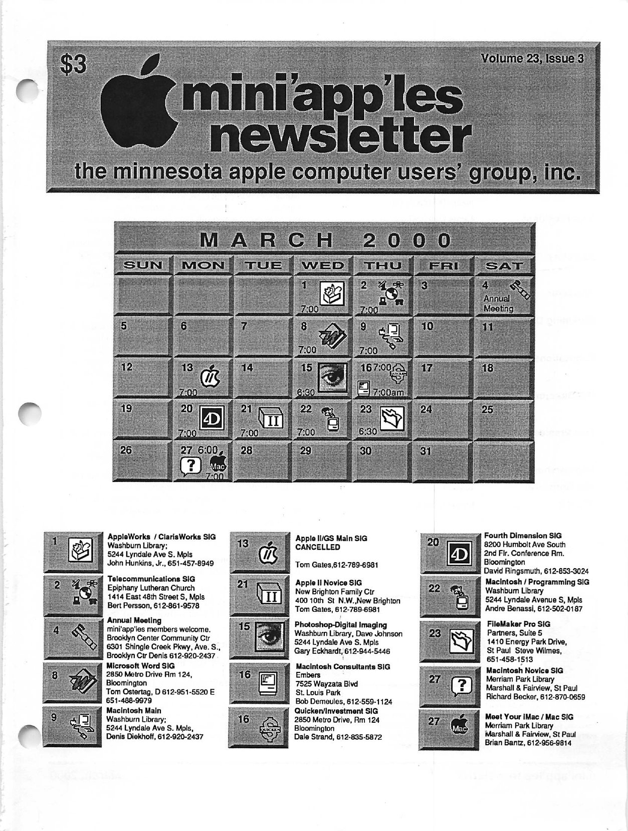 Mini'app'les Newsletter — March 2000