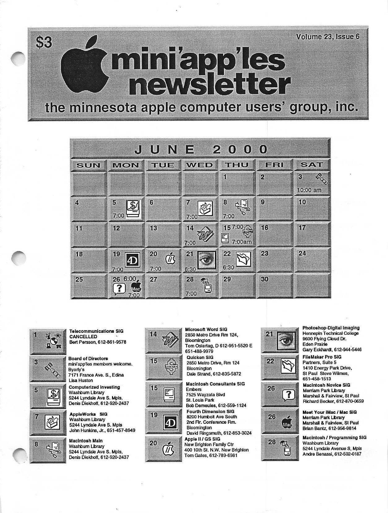Mini'app'les Newsletter — June 2000