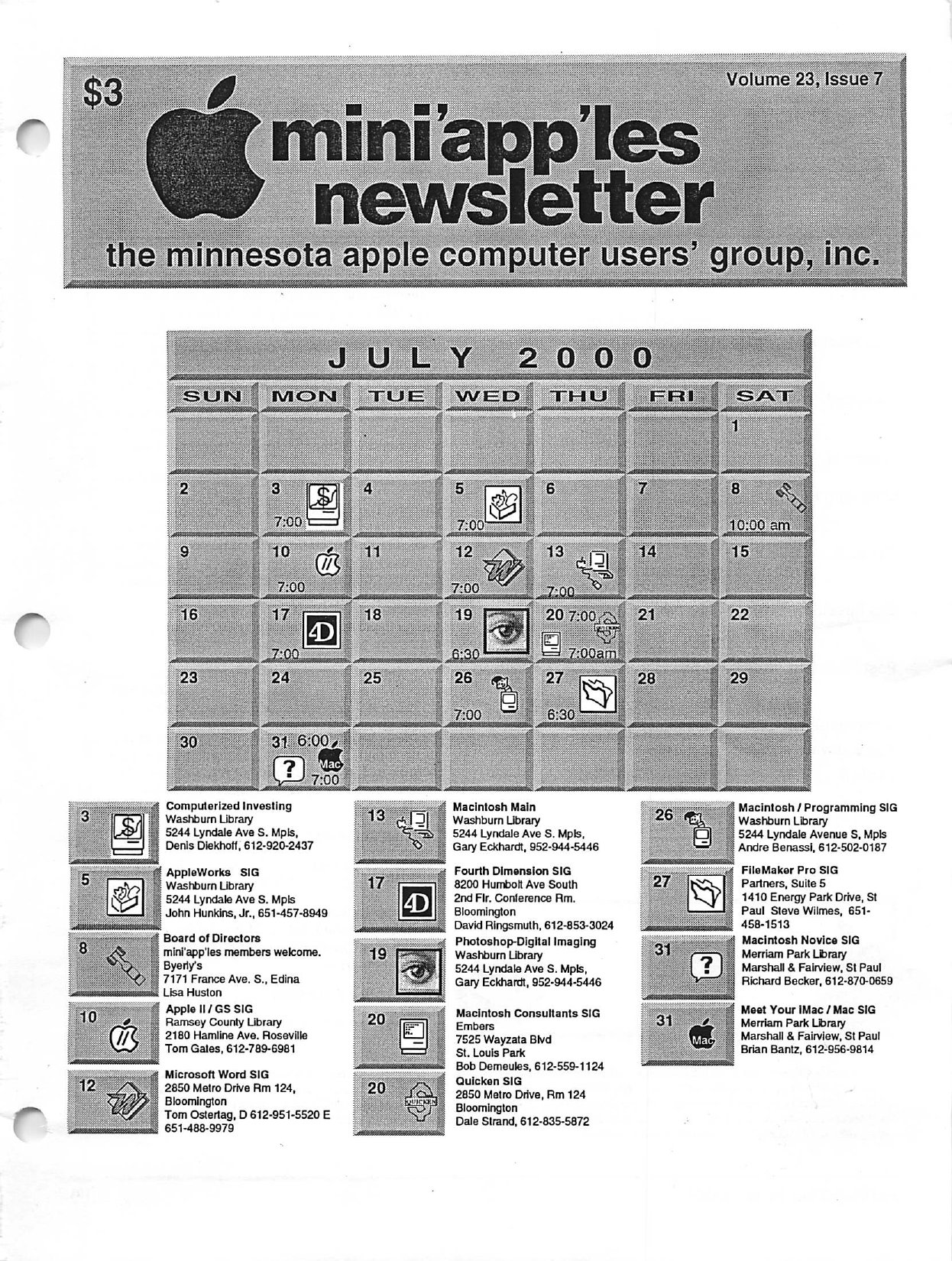 Mini'app'les Newsletter — July 2000