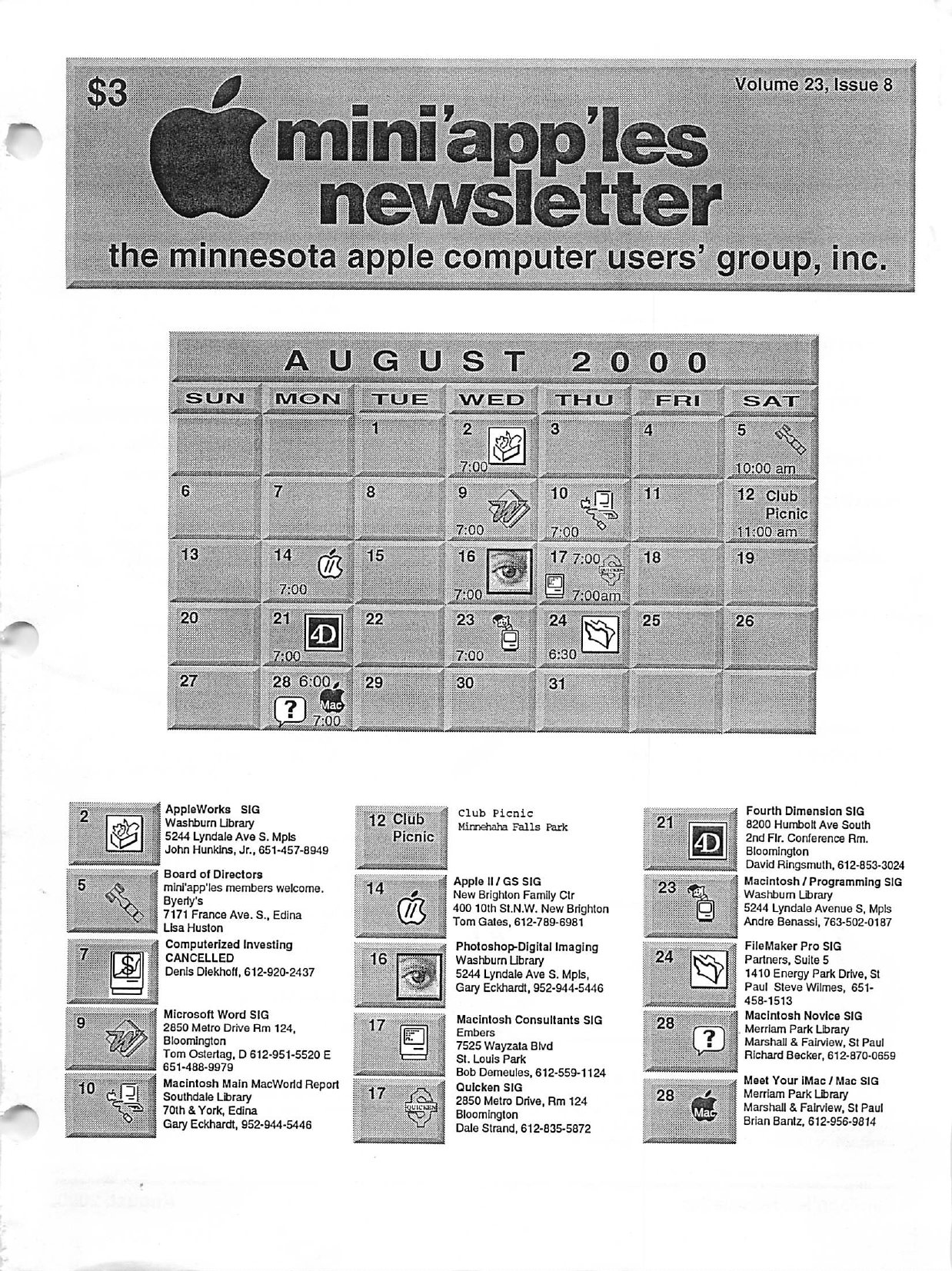 Mini'app'les Newsletter — August 2000