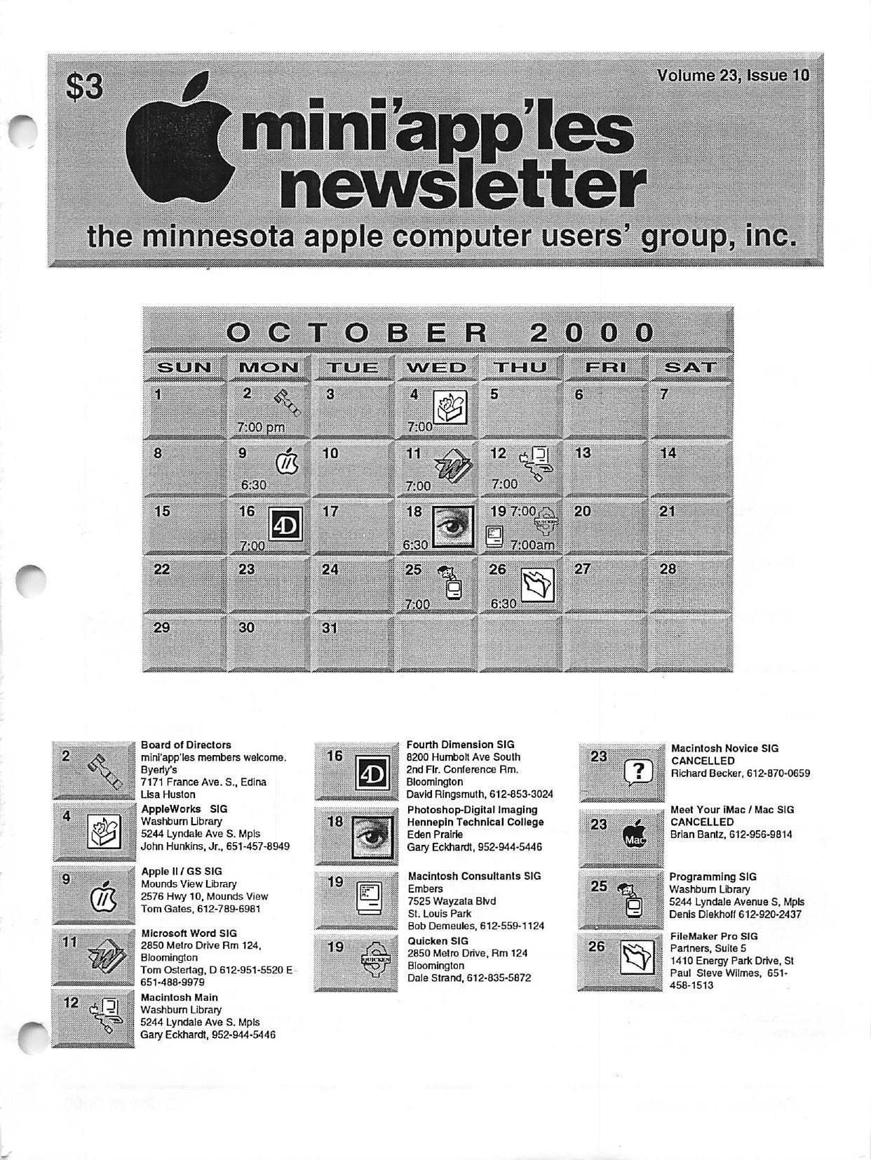 Mini'app'les Newsletter — October 2000