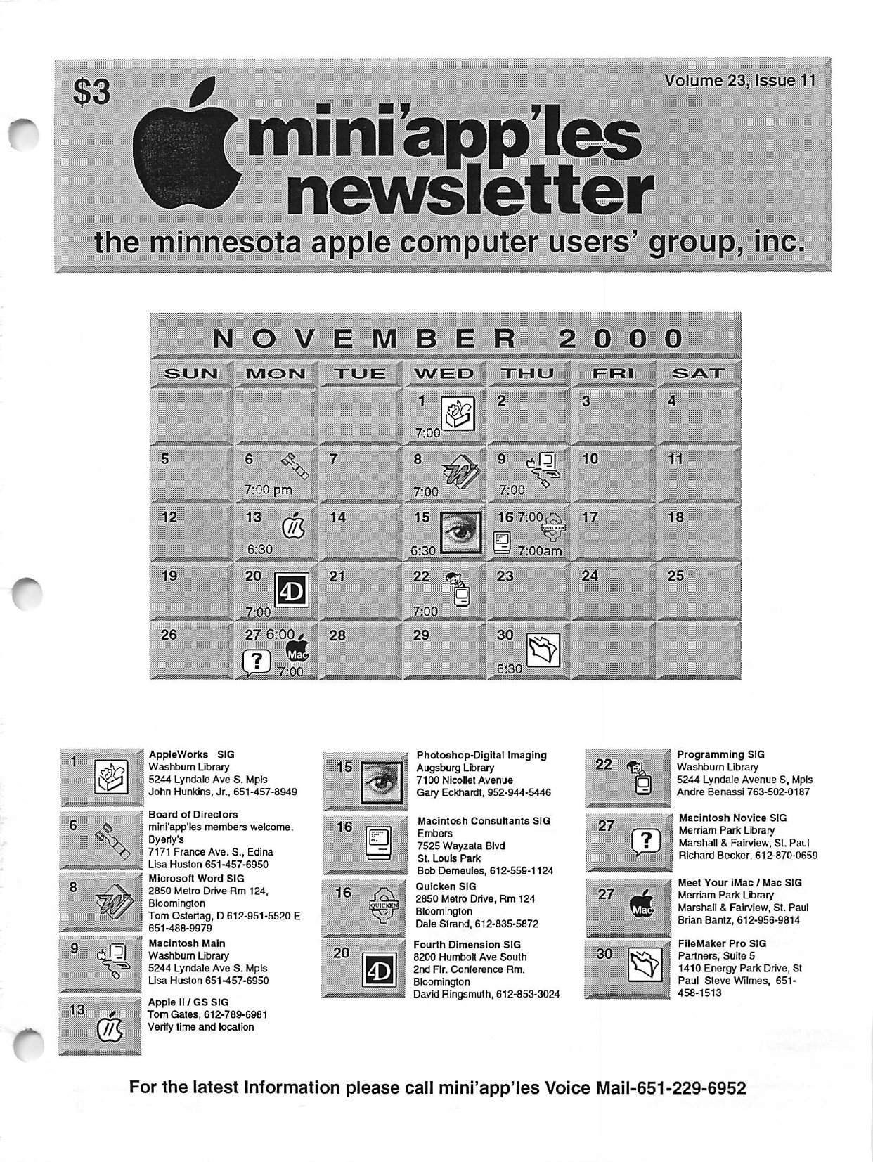 Mini'app'les Newsletter — November 2000