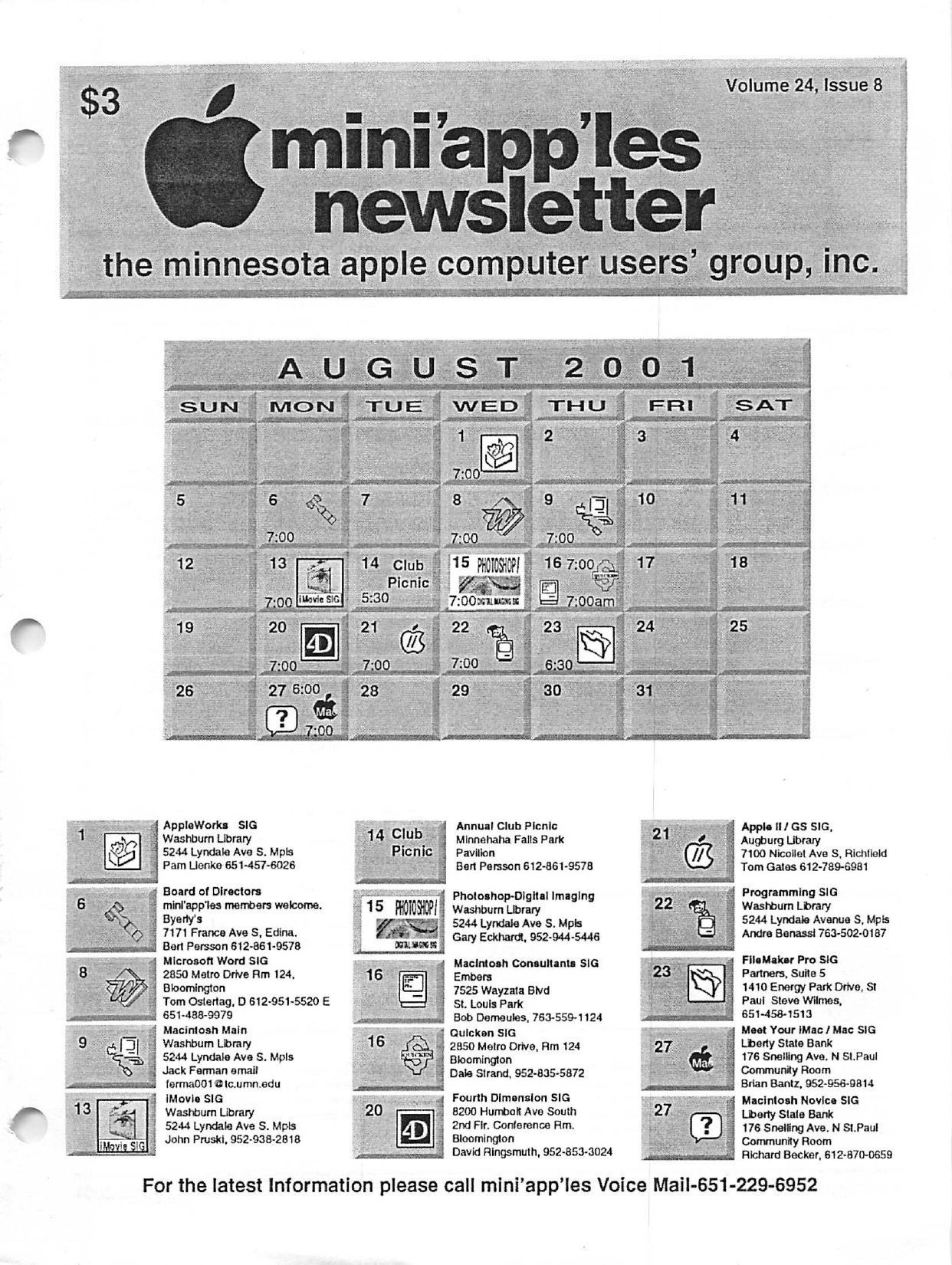 Mini'app'les Newsletter — August 2001