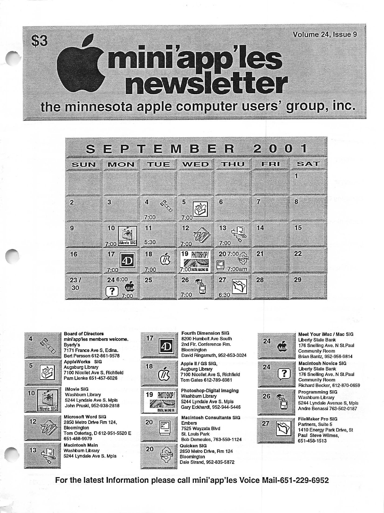 Mini'app'les Newsletter — September 2001