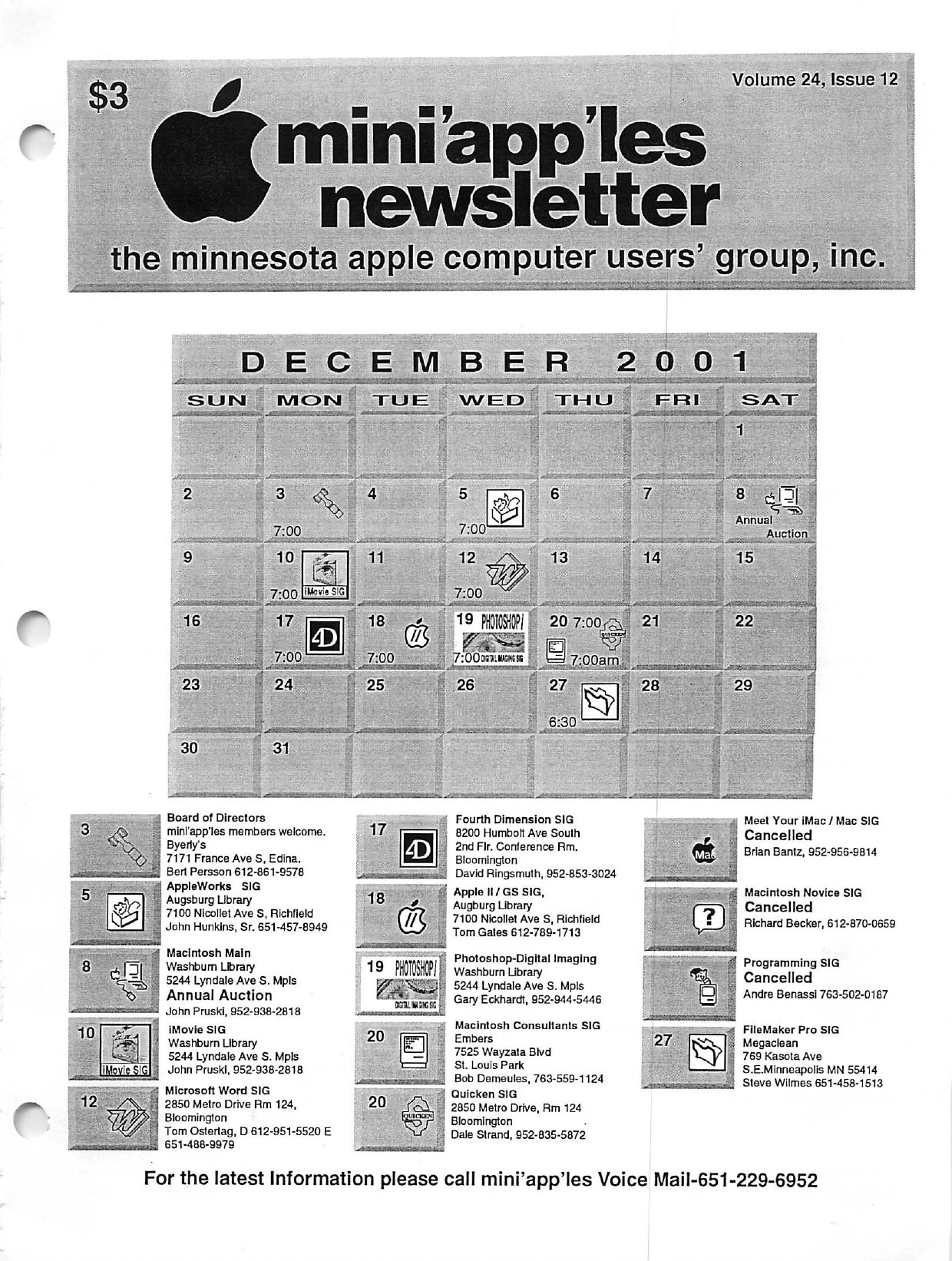 Mini'app'les Newsletter — December 2001