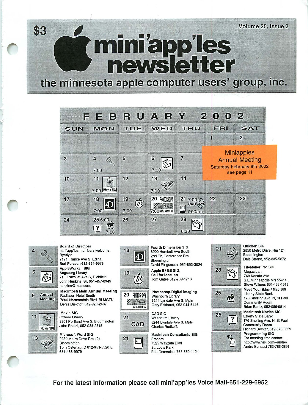 Mini'app'les Newsletter — February 2002