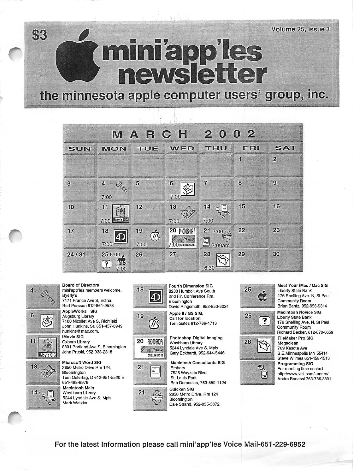 Mini'app'les Newsletter — March 2002