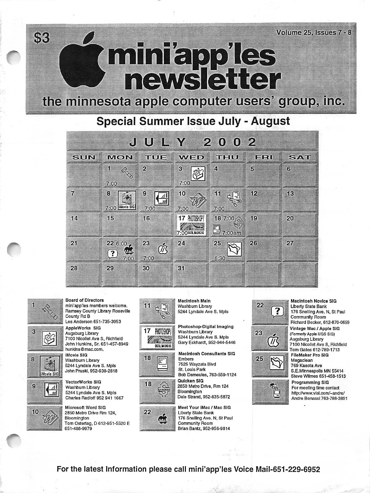 Mini'app'les Newsletter — July 2002