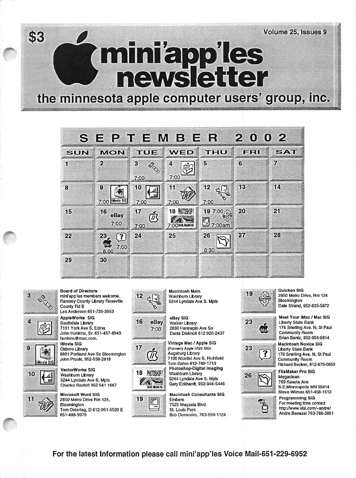 Mini'app'les Newsletter — September 2002