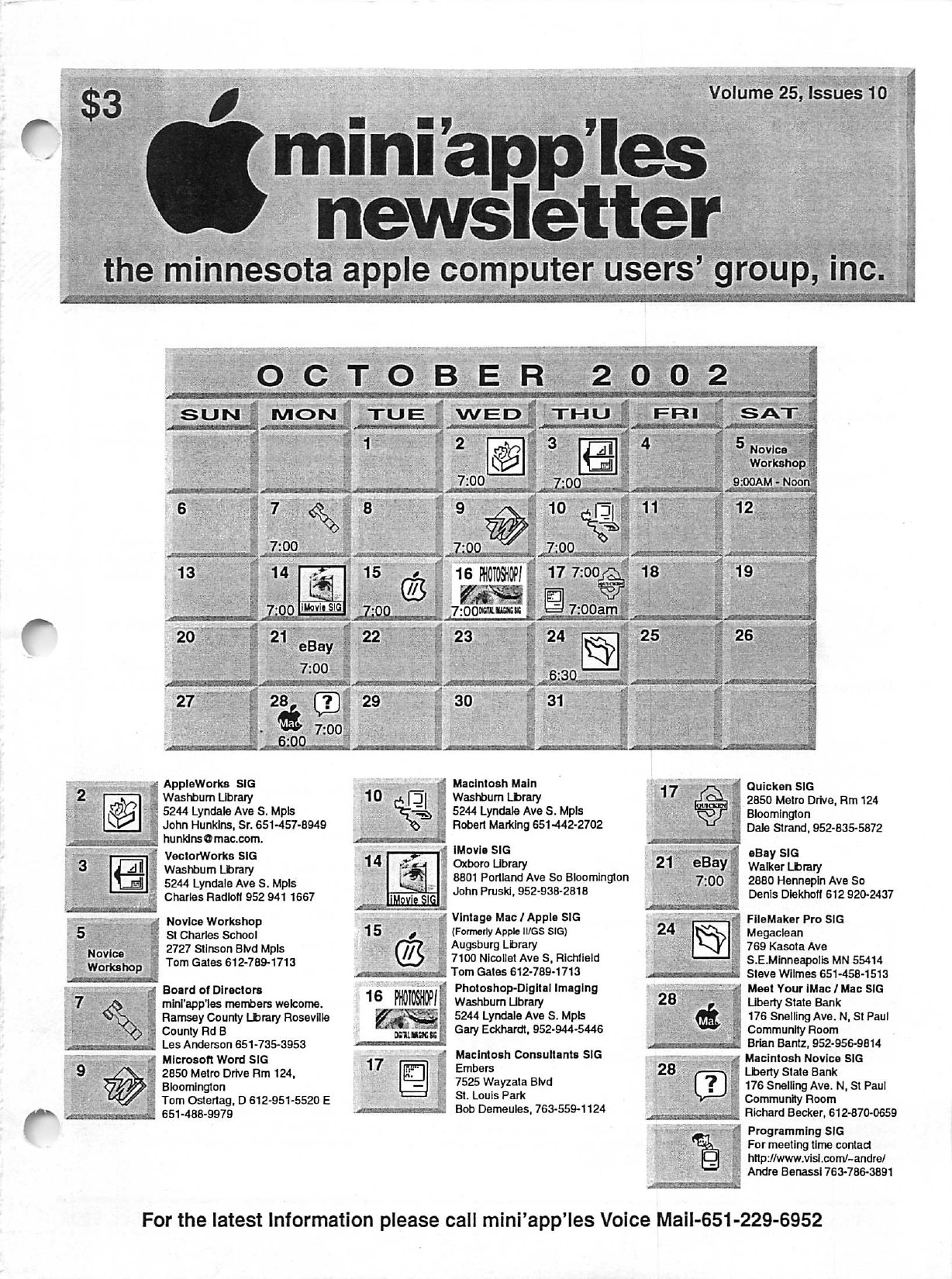 Mini'app'les Newsletter — October 2002