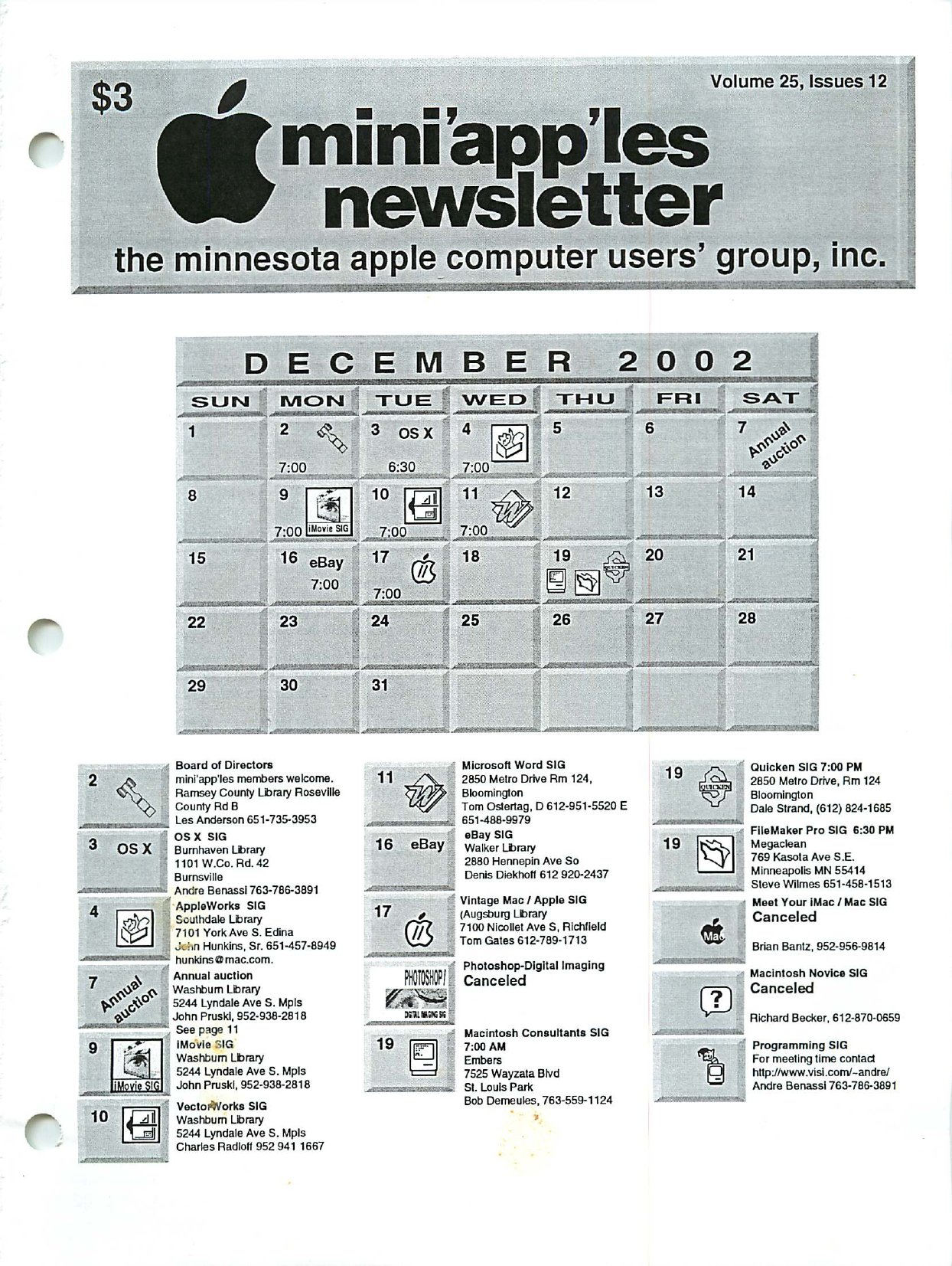 Mini'app'les Newsletter — December 2002